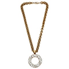 Guy Laroche  Spectacular 1980s Gold and Crystal Necklace