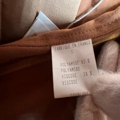 Guy Laroche Tulle Lace Brown Overlay Nude Corset Top (38FR  Medium)