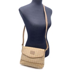 Guy Laroche Vintage Beige Canvas and Leather Shoulder Bag