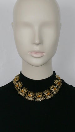 Guy Laroche Collier à maillons vintage avec œil et plumes