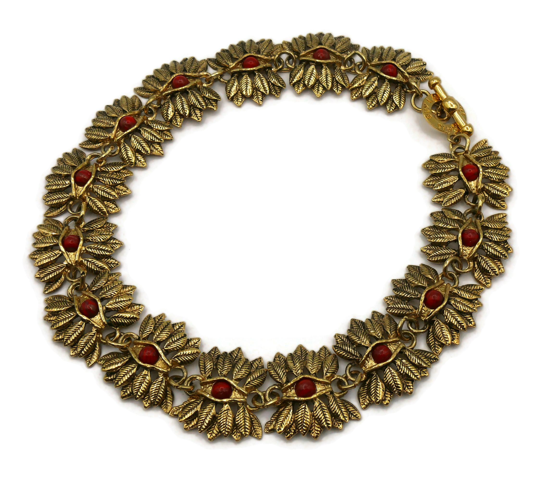 Collana con occhi e piume vintage di Guy Laroche in vendita 1