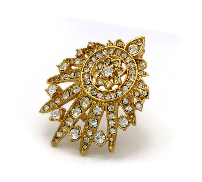 Broche Vintage Strass Guy Laroche - Ancienne, En Bon état - Occasion