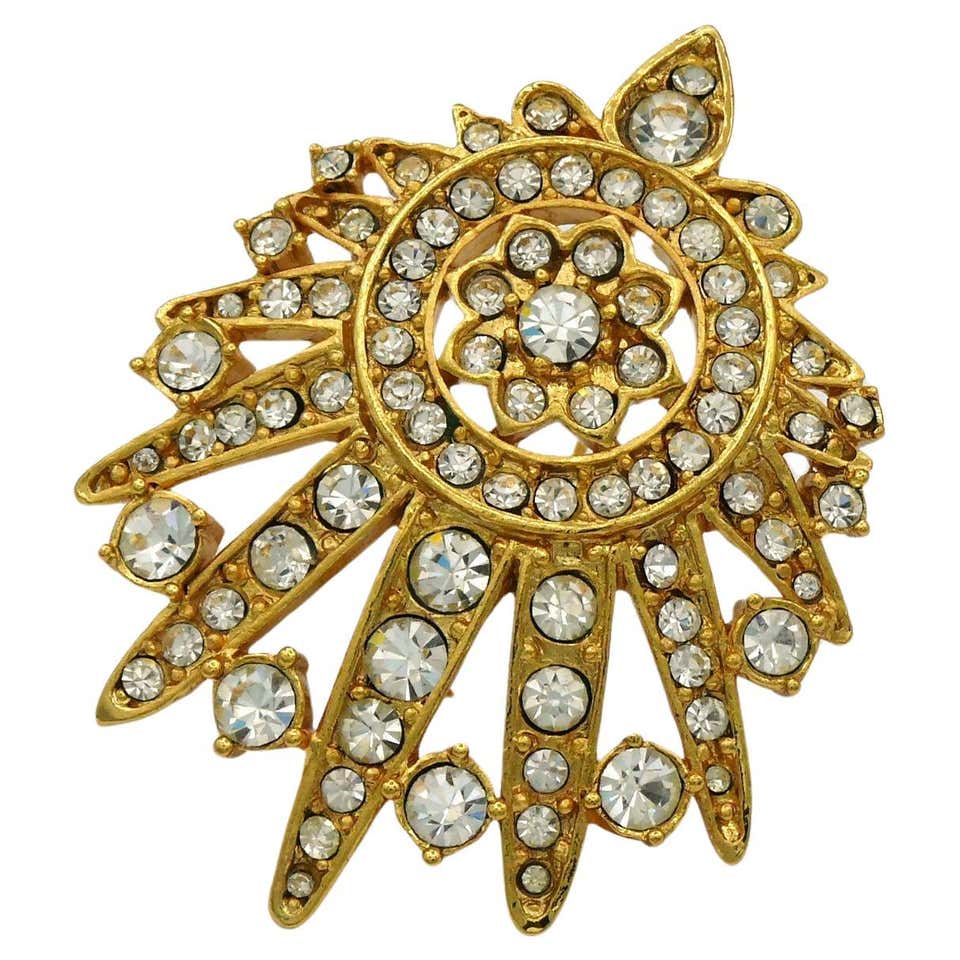 Yves Saint Laurent YSL Vintage Sterling Silver Logo Brooch at 1stDibs ...