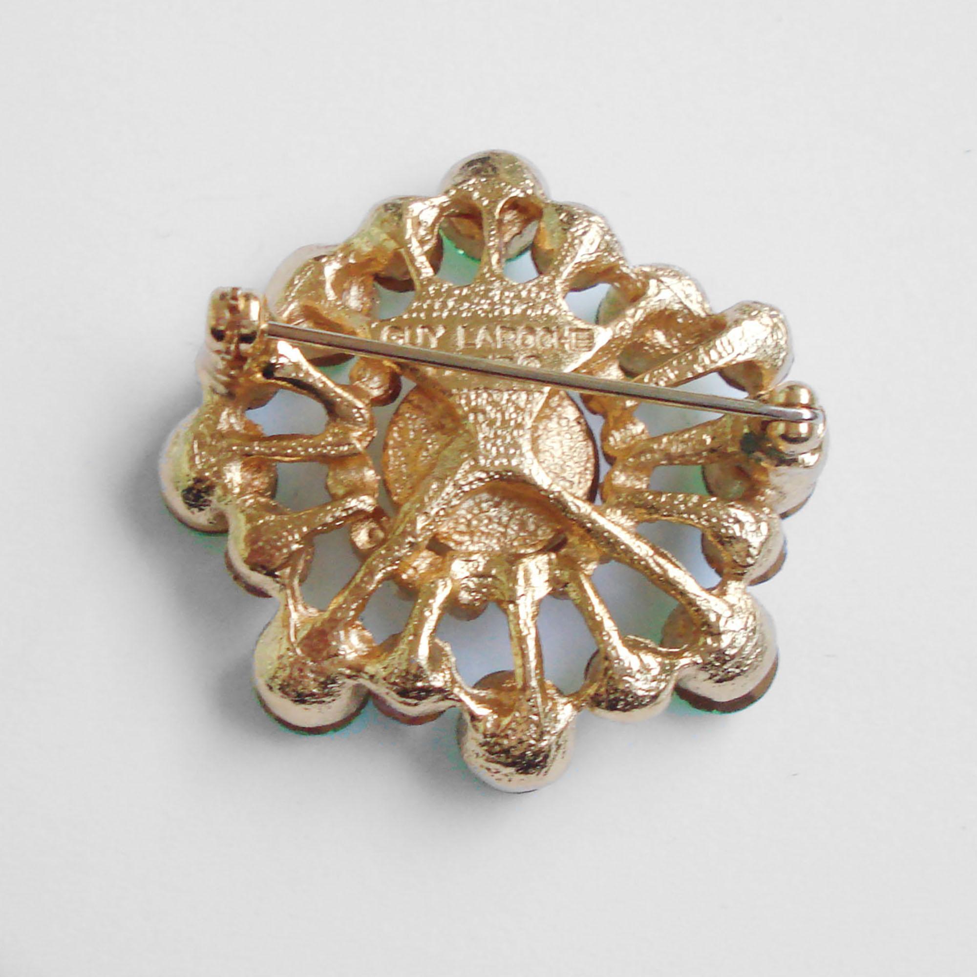 Guy Laroche Vintage Rhinestones Brooch For Sale 2