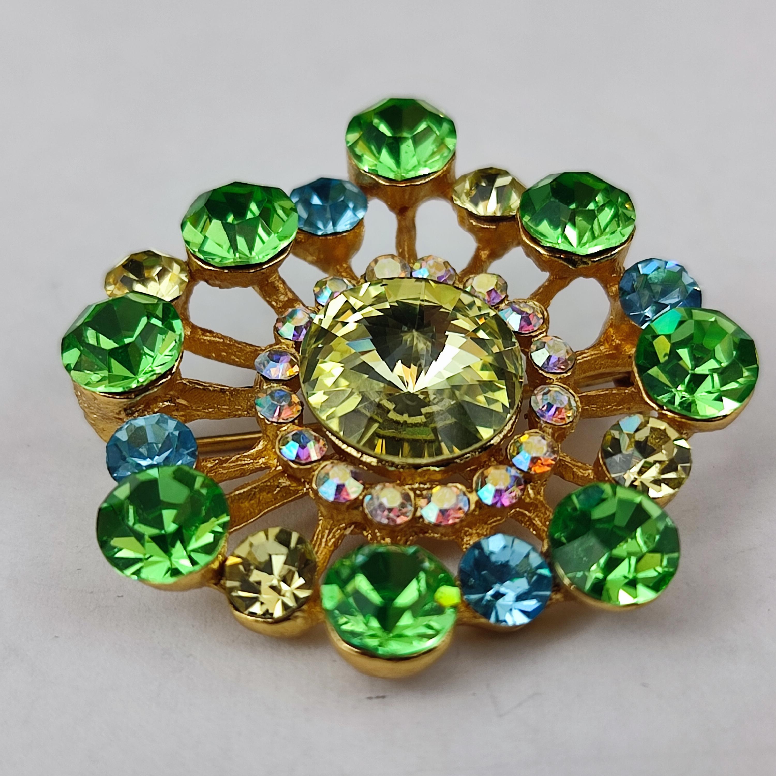 Mid-Century Modern Guy Laroche Vintage Rhinestones Brooch For Sale
