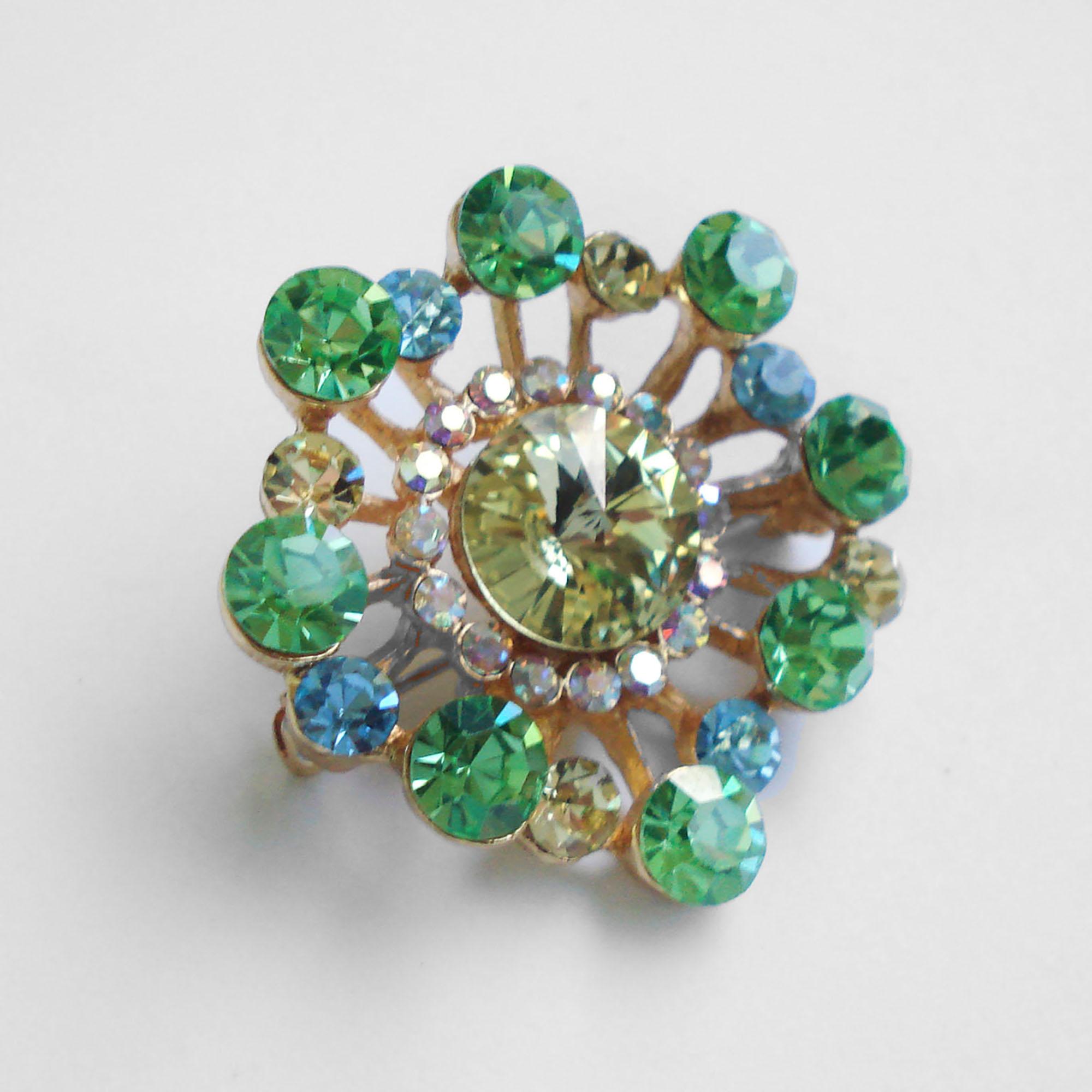 Hand-Crafted Guy Laroche Vintage Rhinestones Brooch For Sale