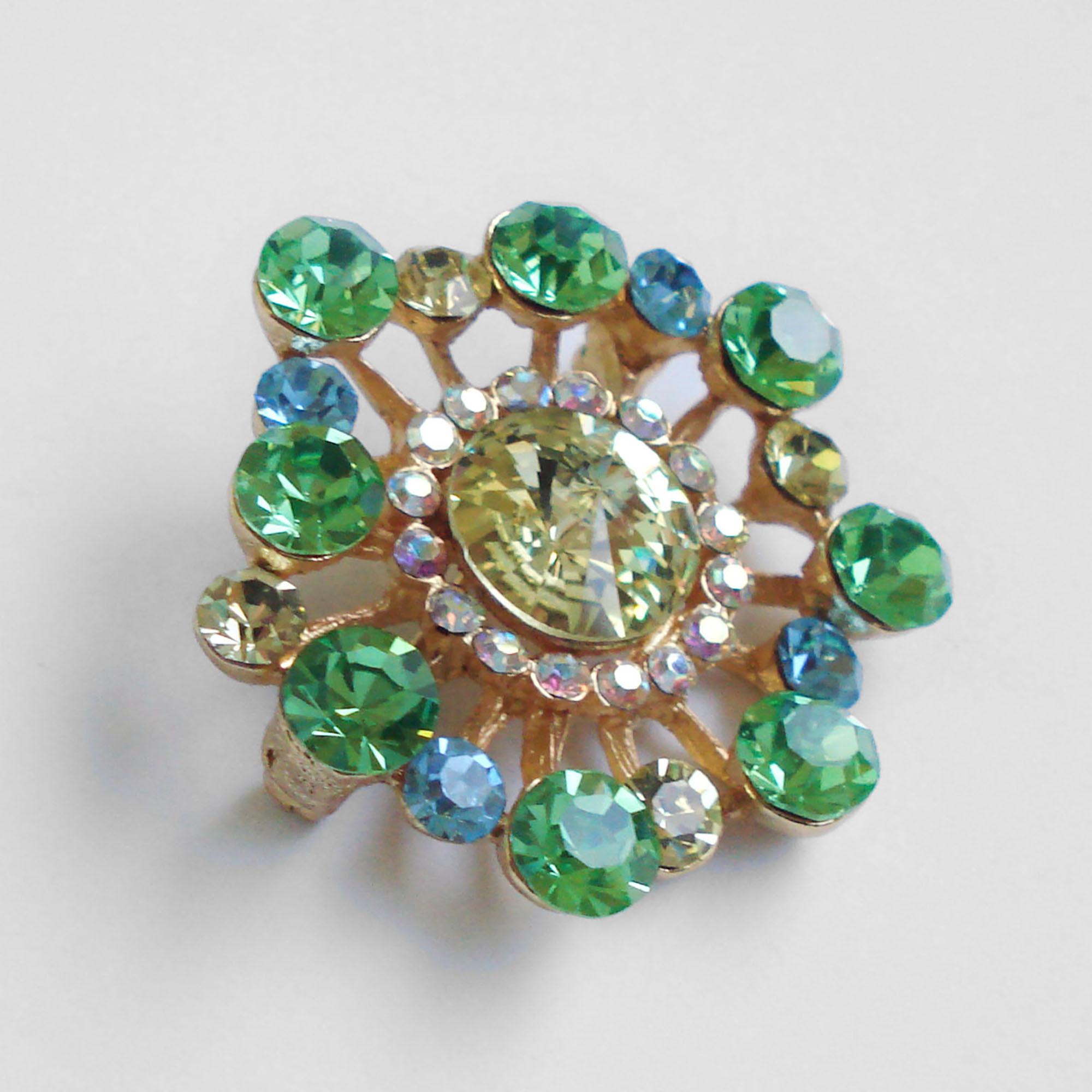 Metal Guy Laroche Vintage Rhinestones Brooch For Sale