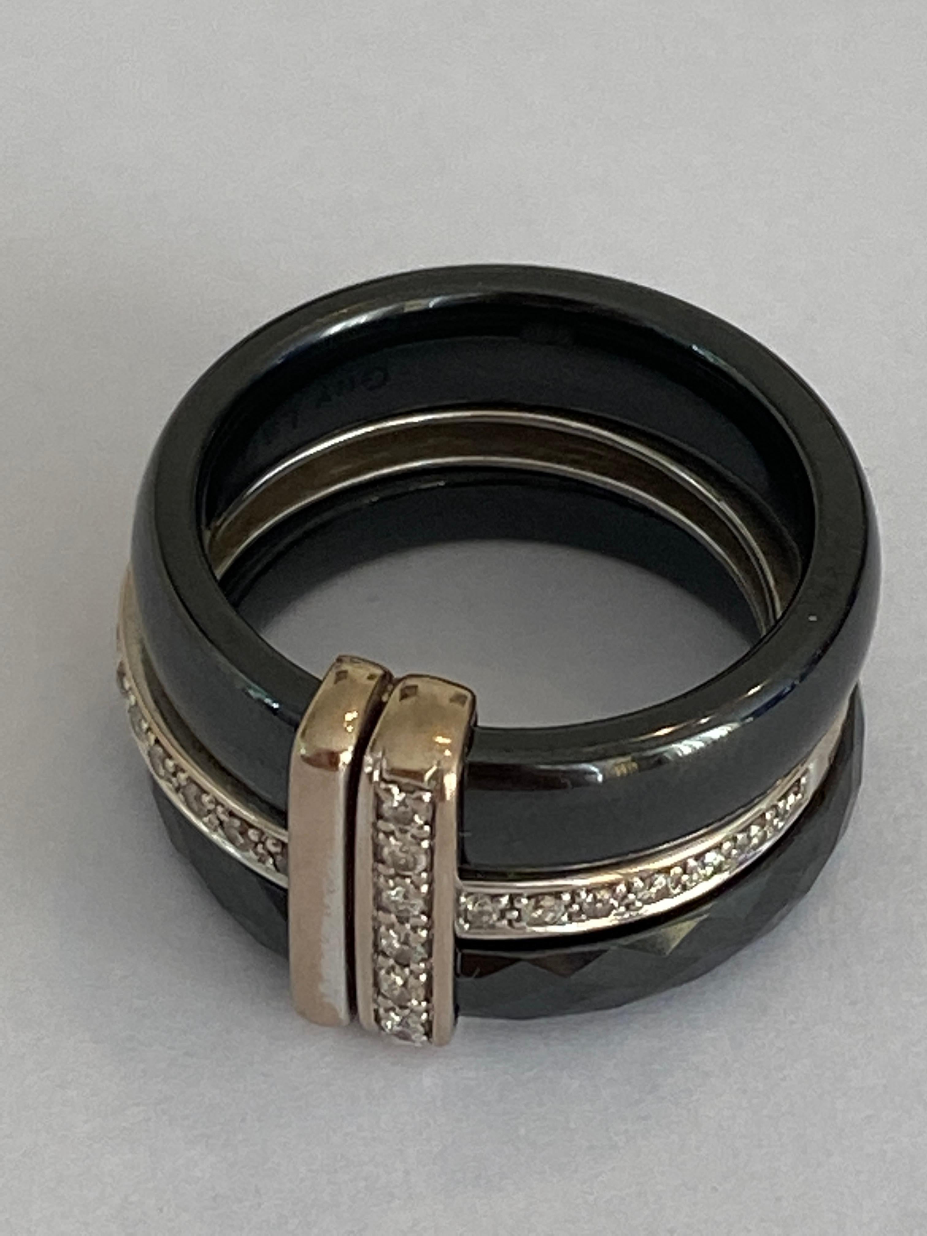 Anillo Guy Laroche blanco oro 18 kt/diamante cerámico en venta 4