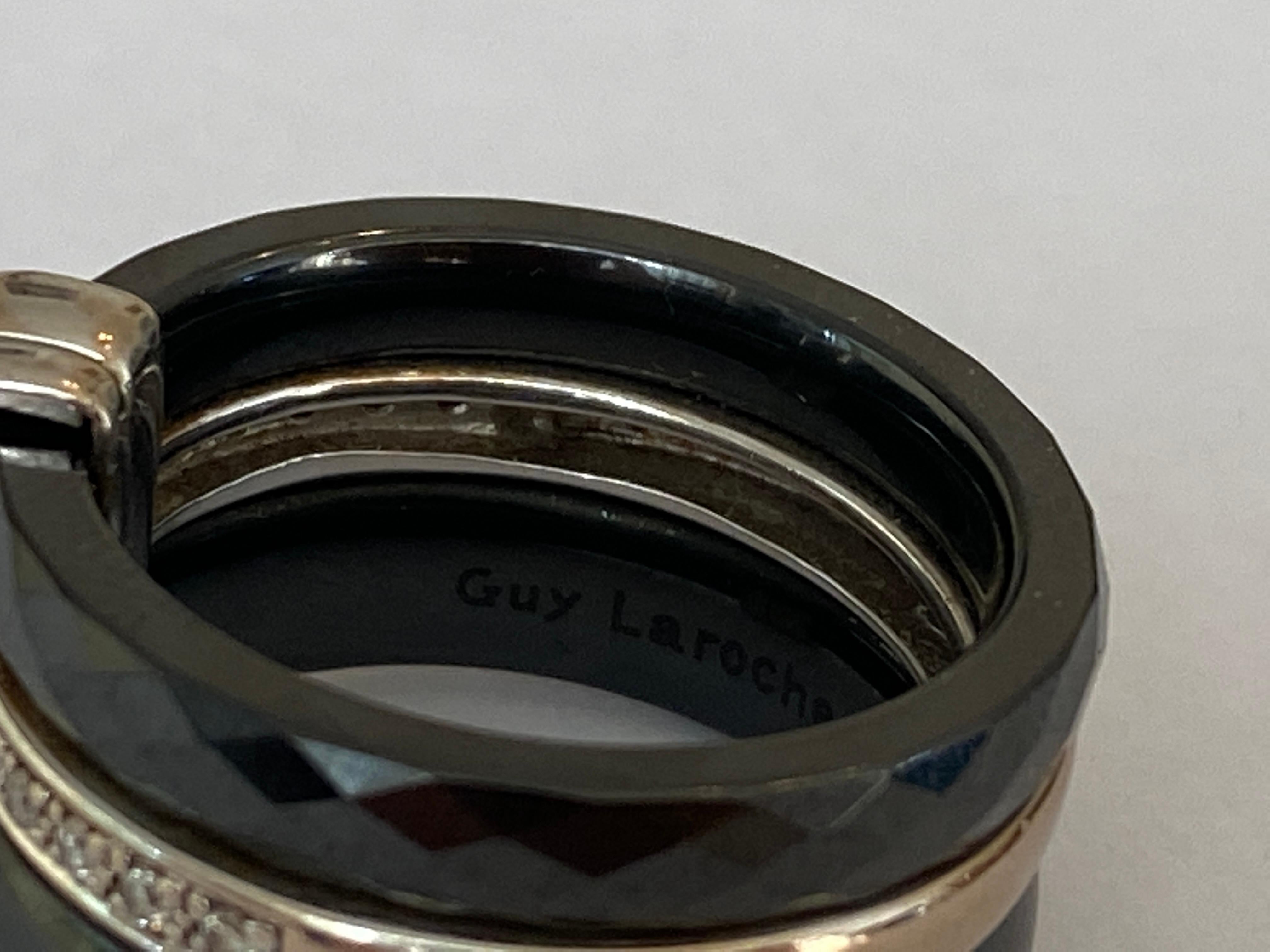 Anillo Guy Laroche blanco oro 18 kt/diamante cerámico en venta 5