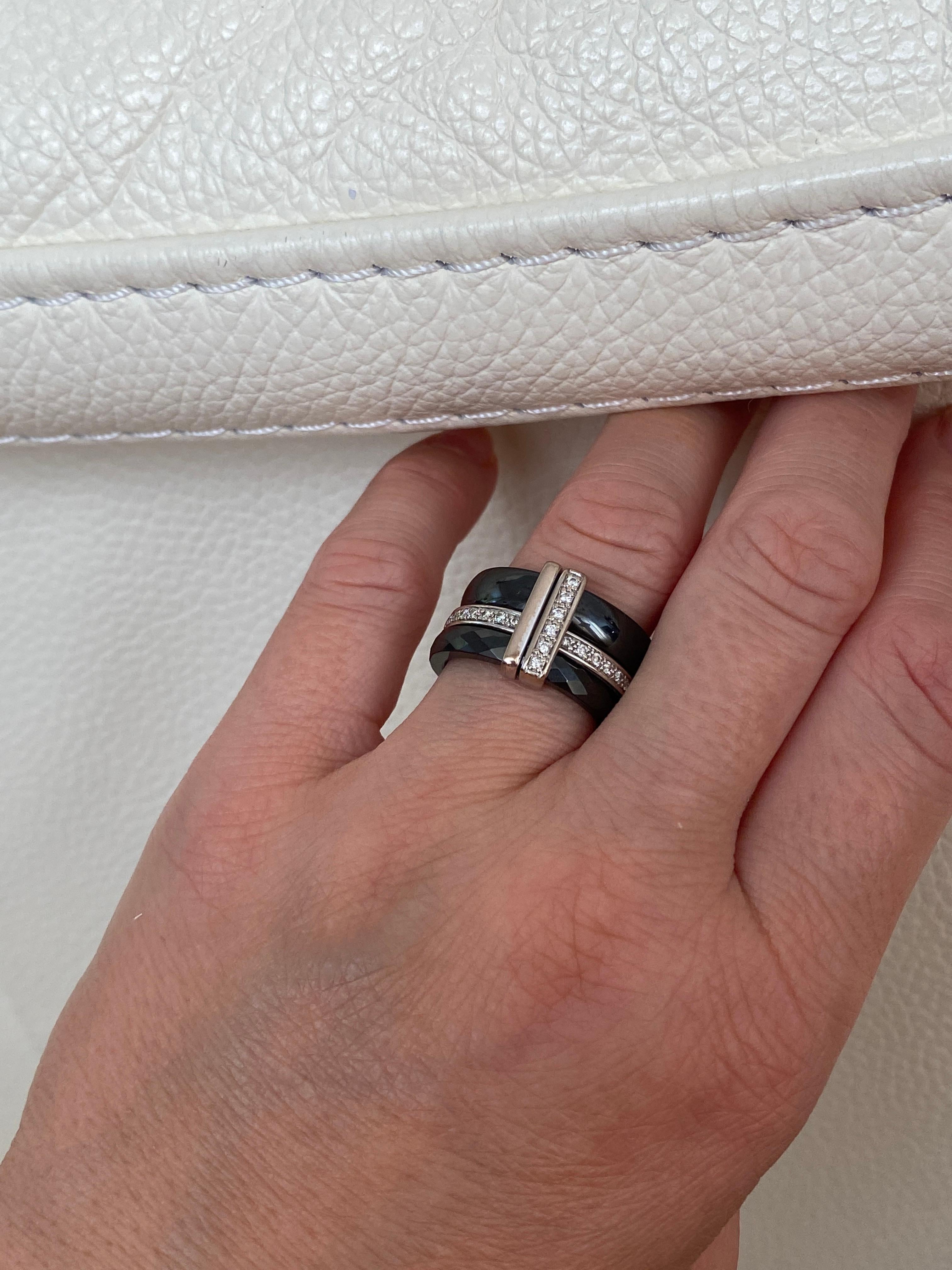 Anillo Guy Laroche blanco oro 18 kt/diamante cerámico en venta 7