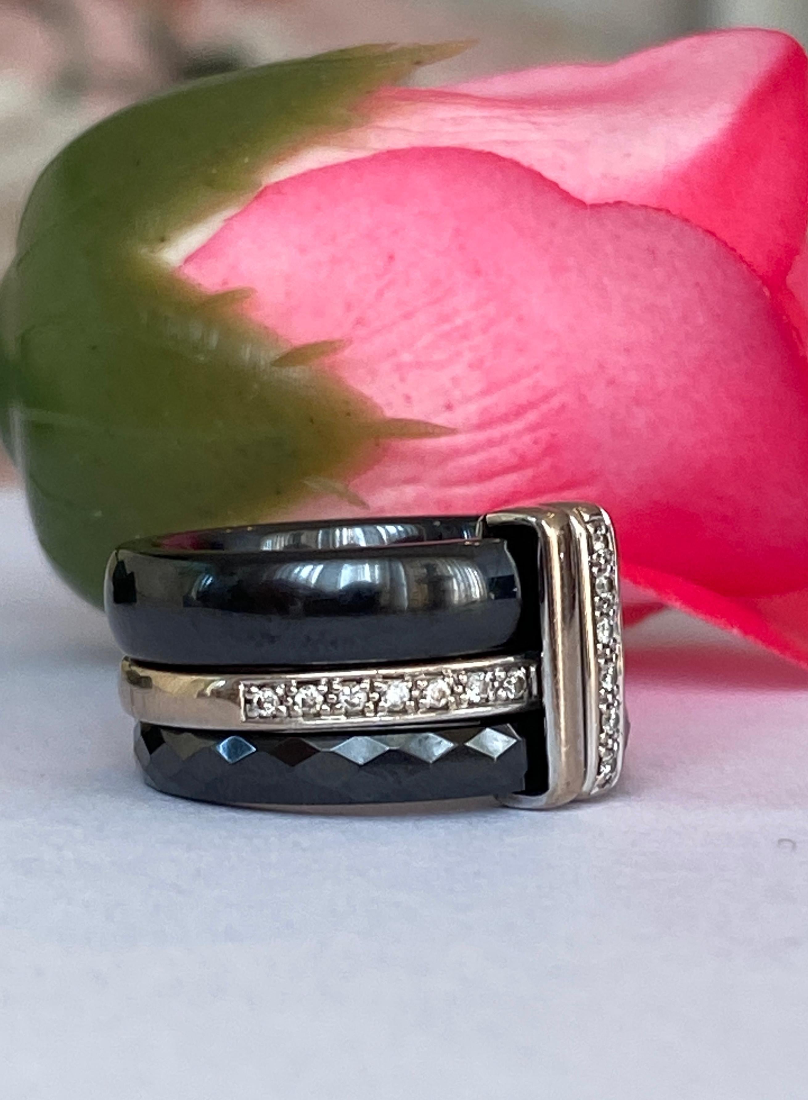 Anillo Guy Laroche blanco oro 18 kt/diamante cerámico Contemporáneo en venta