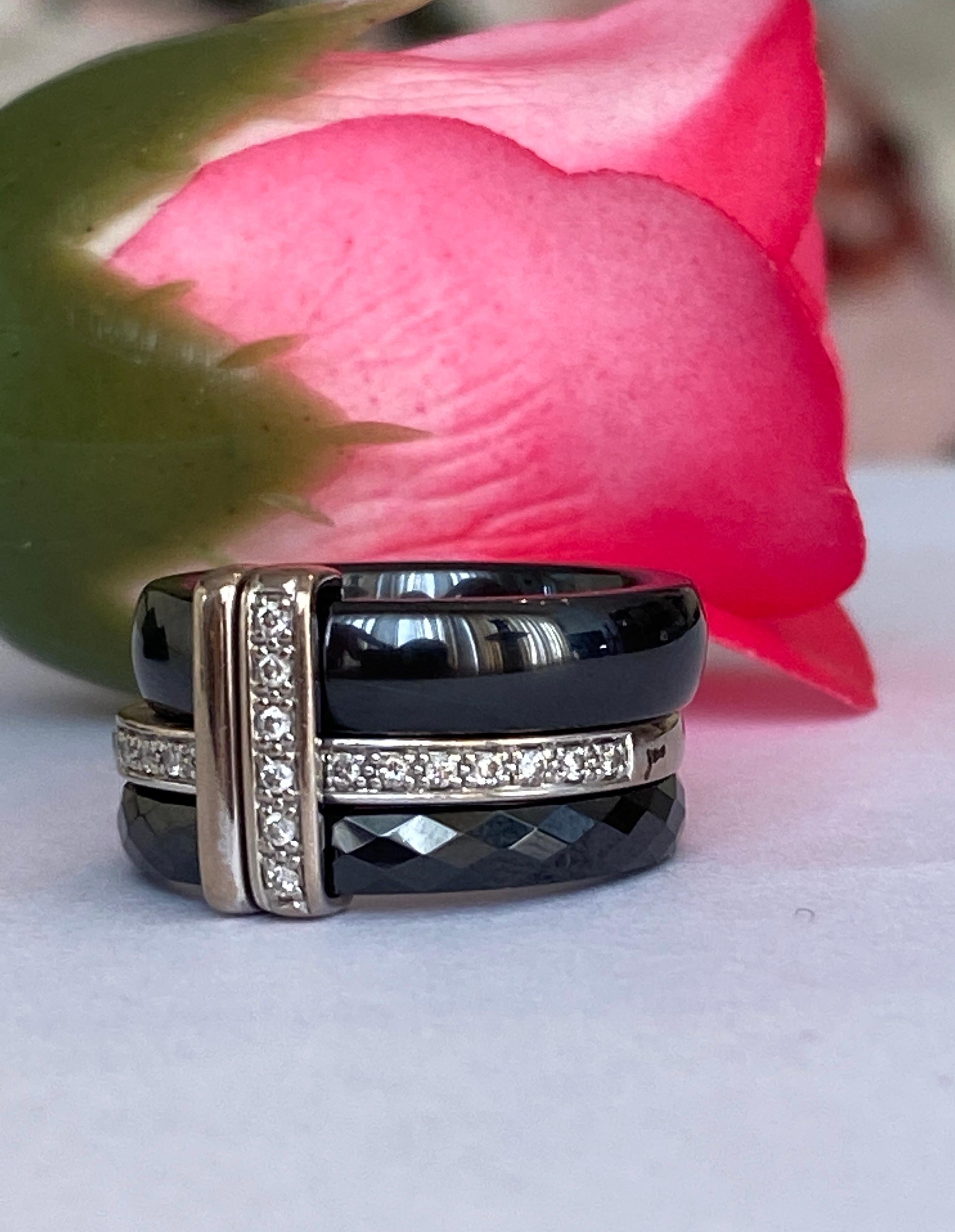 Anillo Guy Laroche blanco oro 18 kt/diamante cerámico Corte brillante en venta