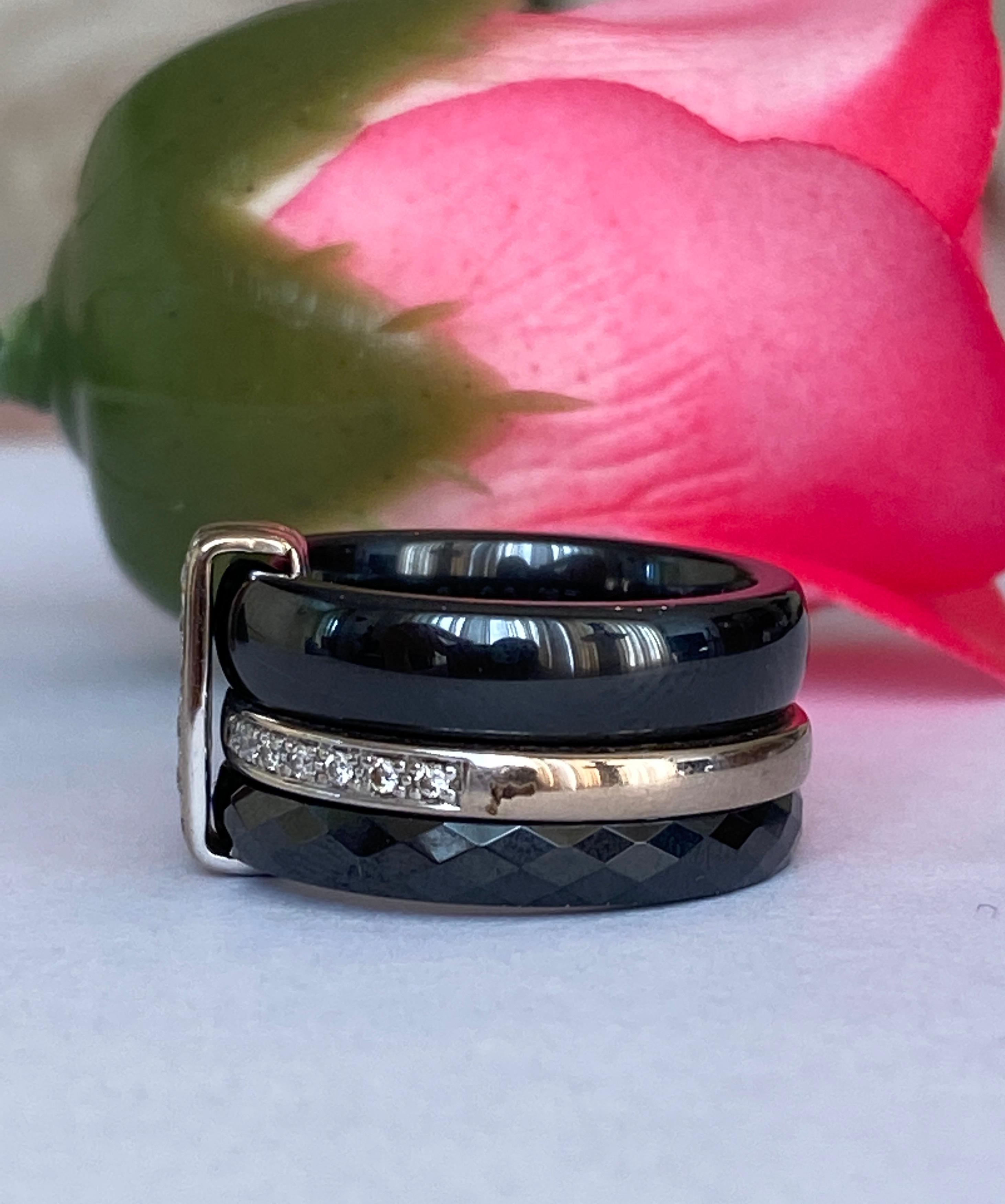 Anillo Guy Laroche blanco oro 18 kt/diamante cerámico en venta 1
