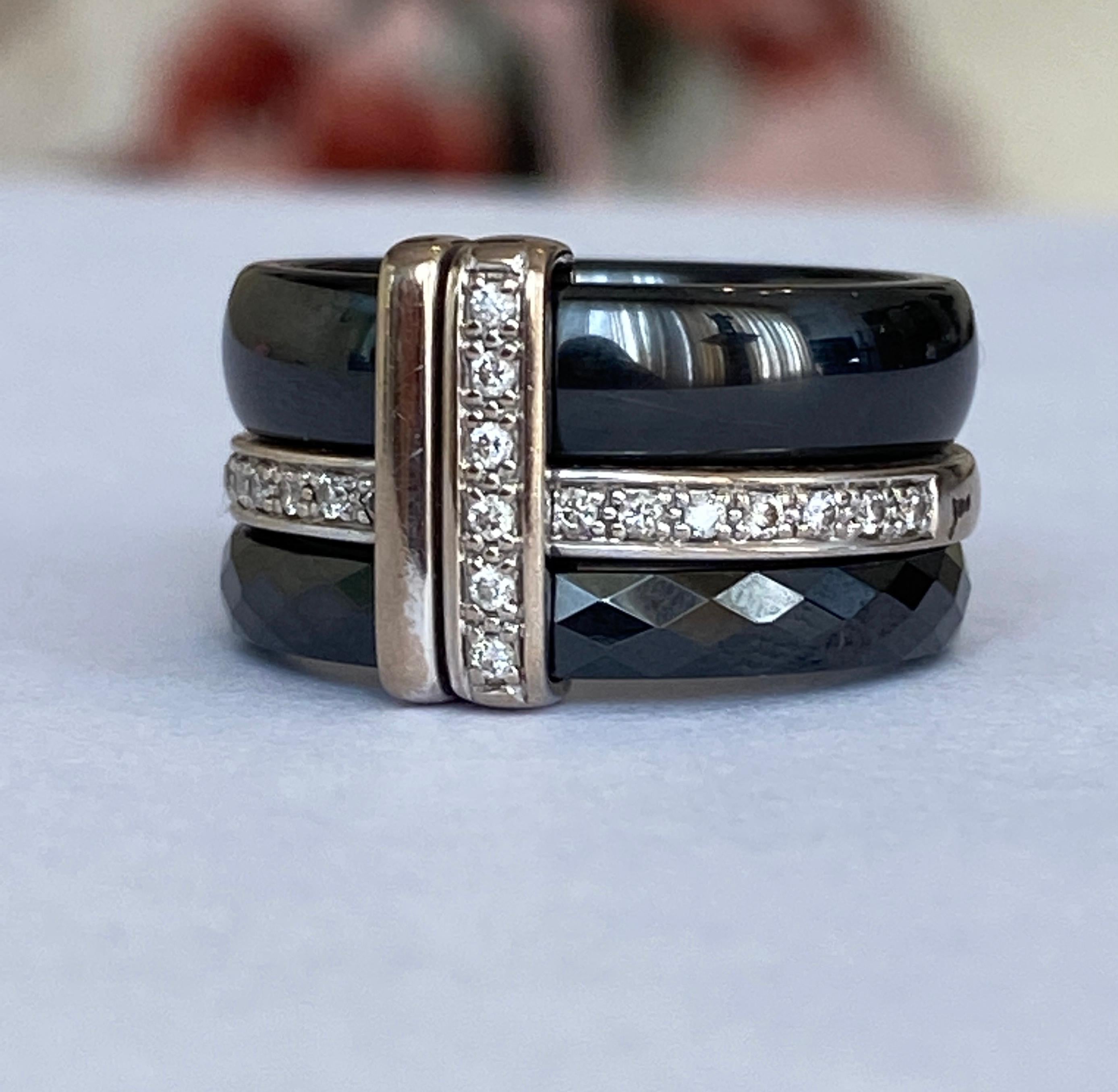 Anillo Guy Laroche blanco oro 18 kt/diamante cerámico en venta 2
