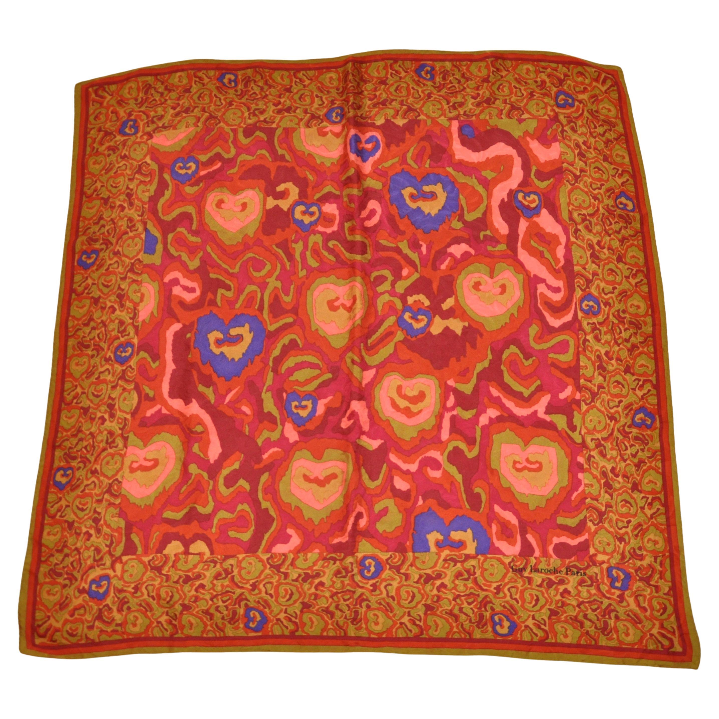 Guy Laroche Wonderfully Warm "Autumn Shades of Love and Happiness" Silk Scarf