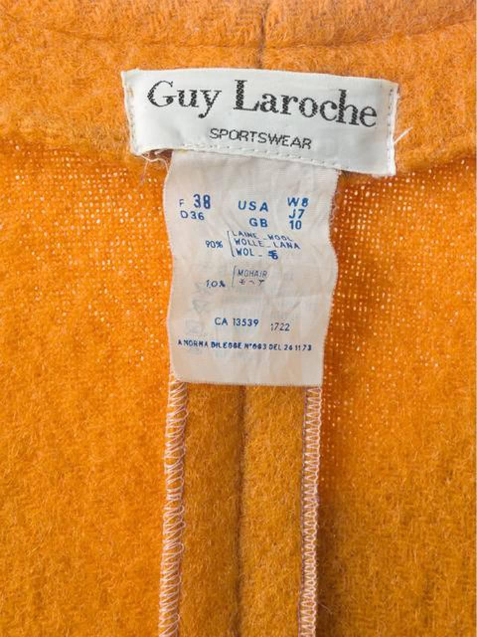 Guy Laroche Gelber Wollmantel Damen im Angebot
