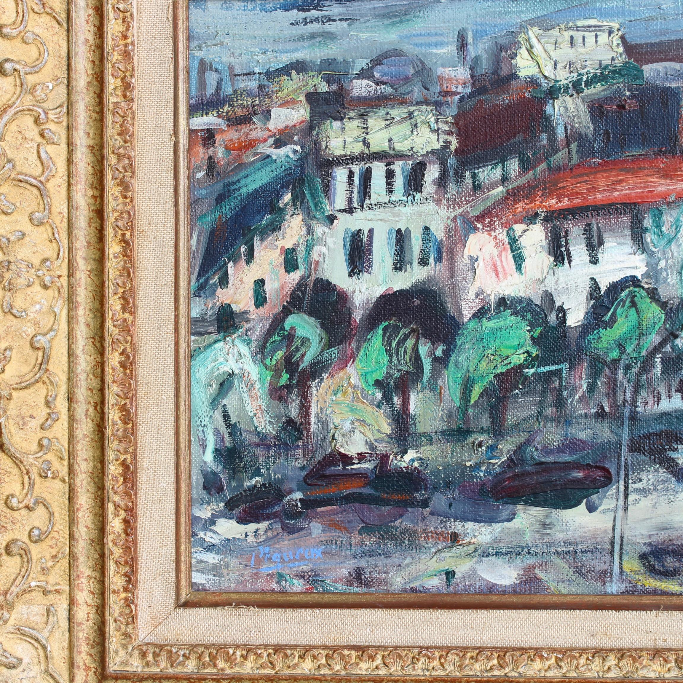 Vue sur la Ville au Toit Rouge / Blick über die Stadt der roten Dächer / View Over the City of Red Roofs im Angebot 9