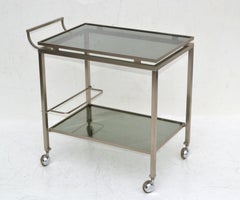 Guy Lefevre Bar Cart Chrome & Smoked Glass Maison Jansen Mid-Century Modern 1965