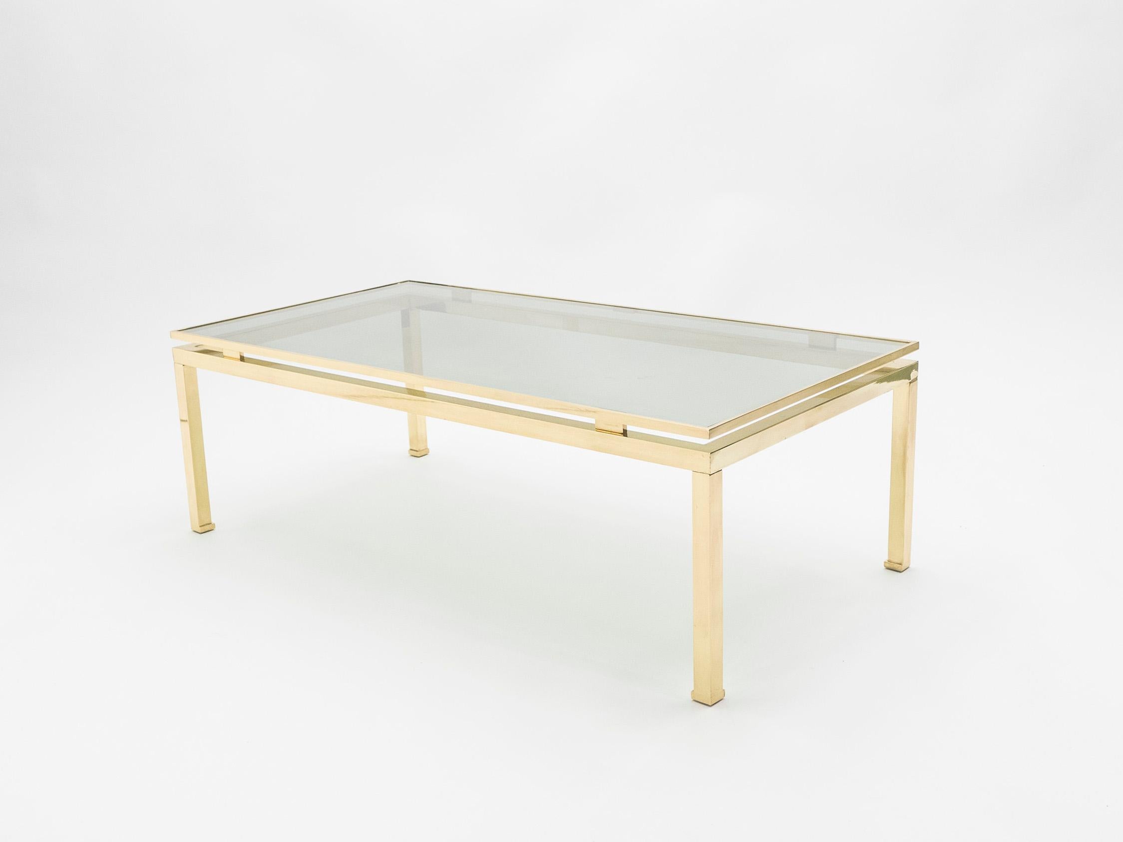 Late 20th Century Guy Lefevre Brass Coffee Table for Maison Jansen, 1970s