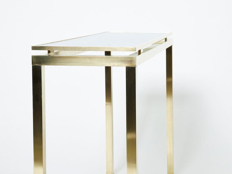 Guy Lefevre Brass Console Table for Maison Jansen 1970s For Sale 3