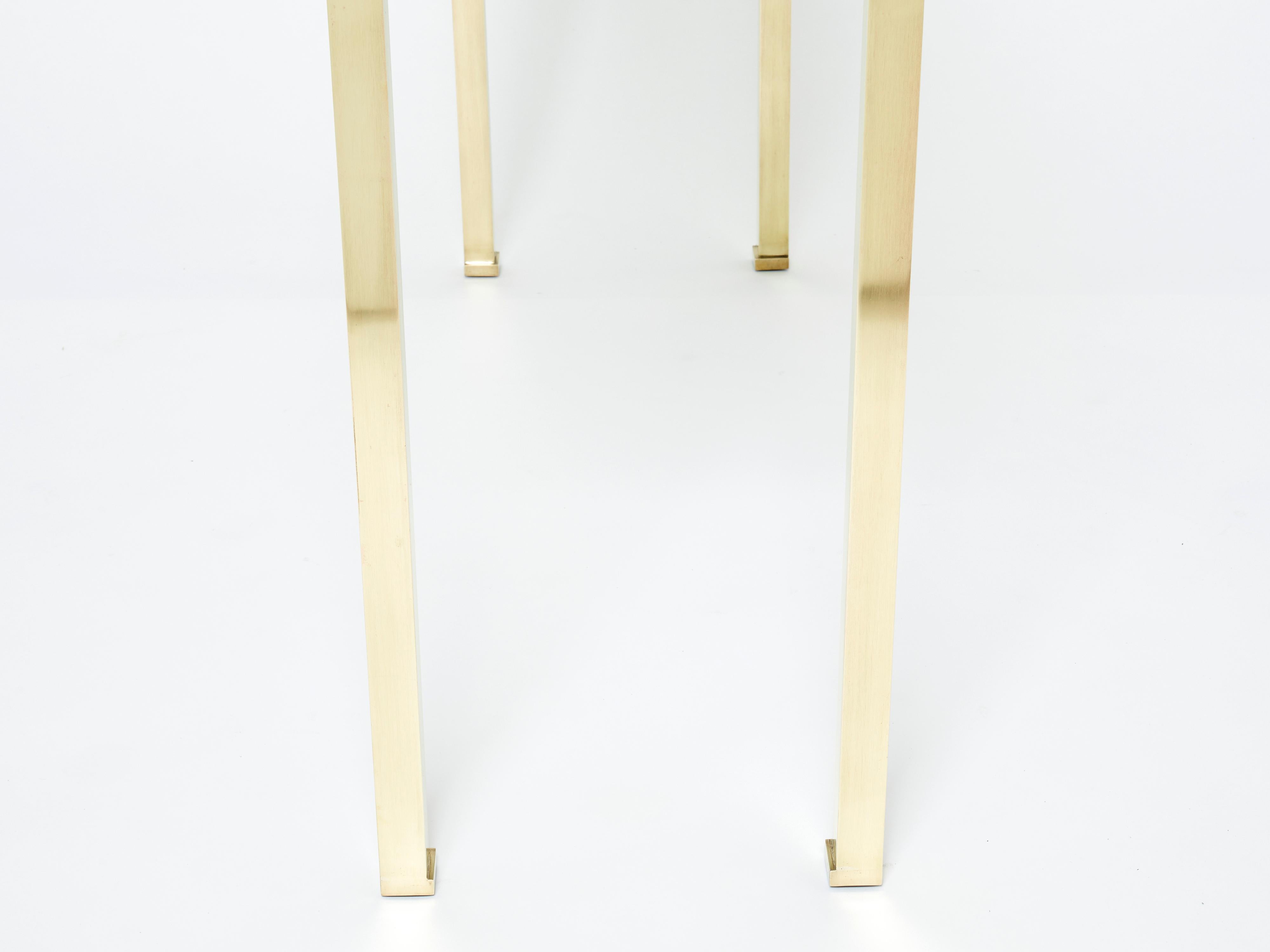 Guy Lefevre Brass Console Table for Maison Jansen 1970s 6