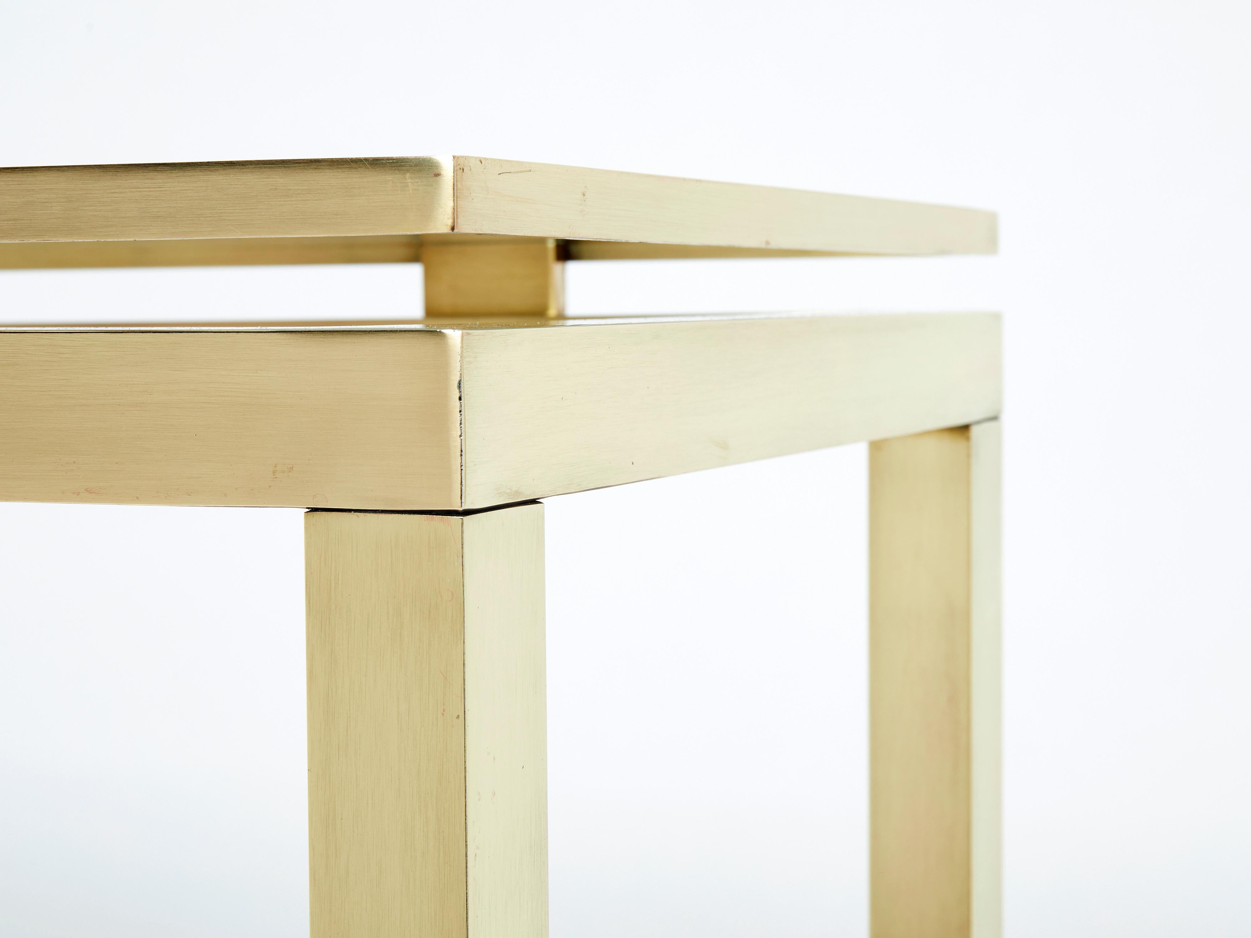 Guy Lefevre Brass Console Table for Maison Jansen 1970s 7