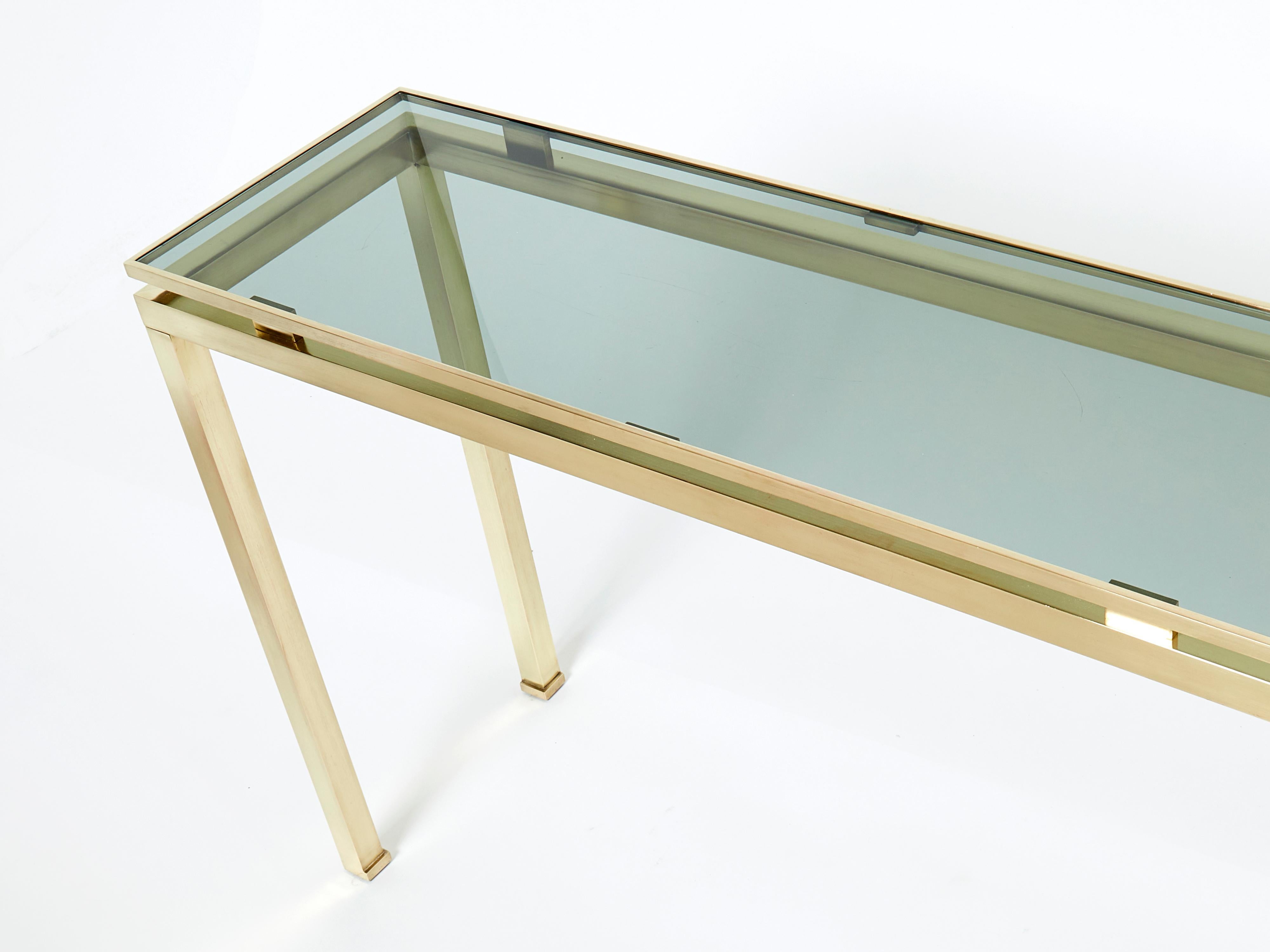 Mid-Century Modern Guy Lefevre Brass Console Table for Maison Jansen 1970s