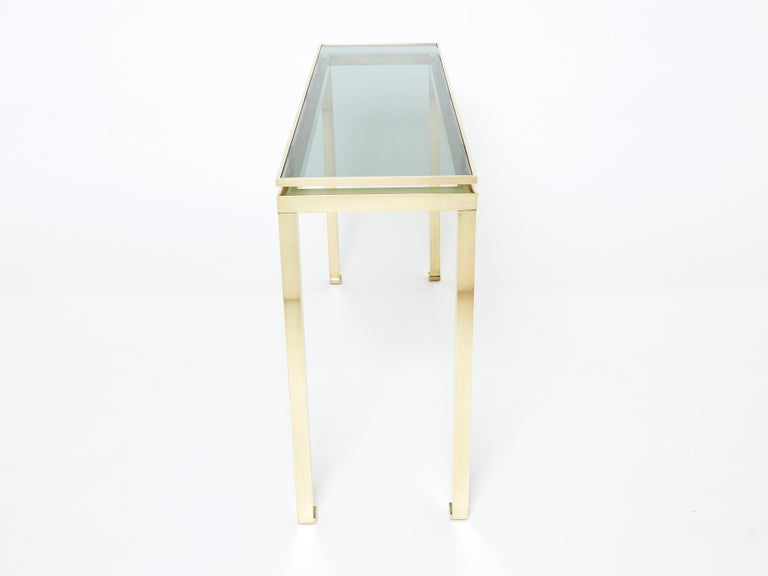 Late 20th Century Guy Lefevre Brass Console Table for Maison Jansen 1970s For Sale