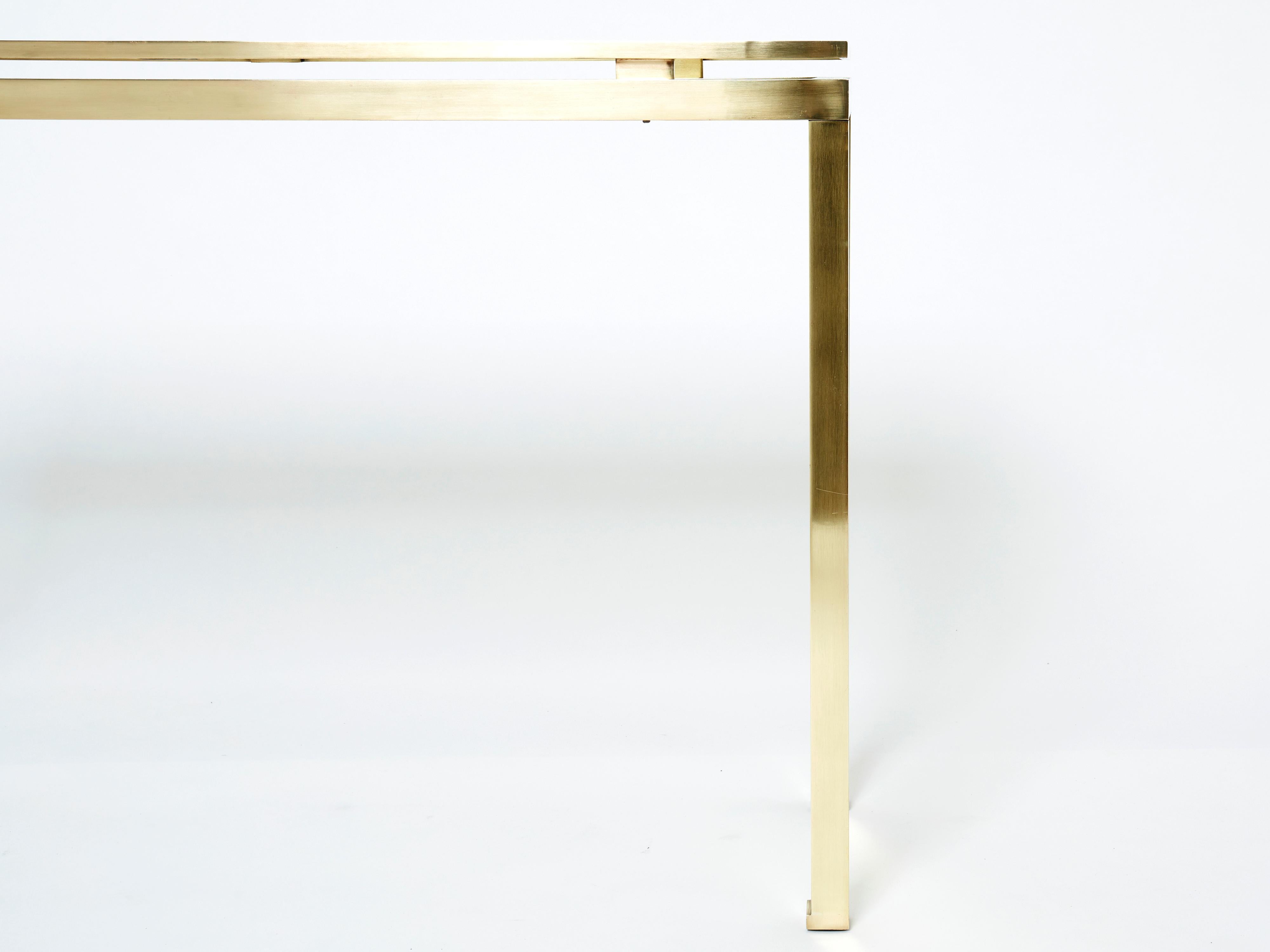 Guy Lefevre Brass Console Table for Maison Jansen 1970s 1