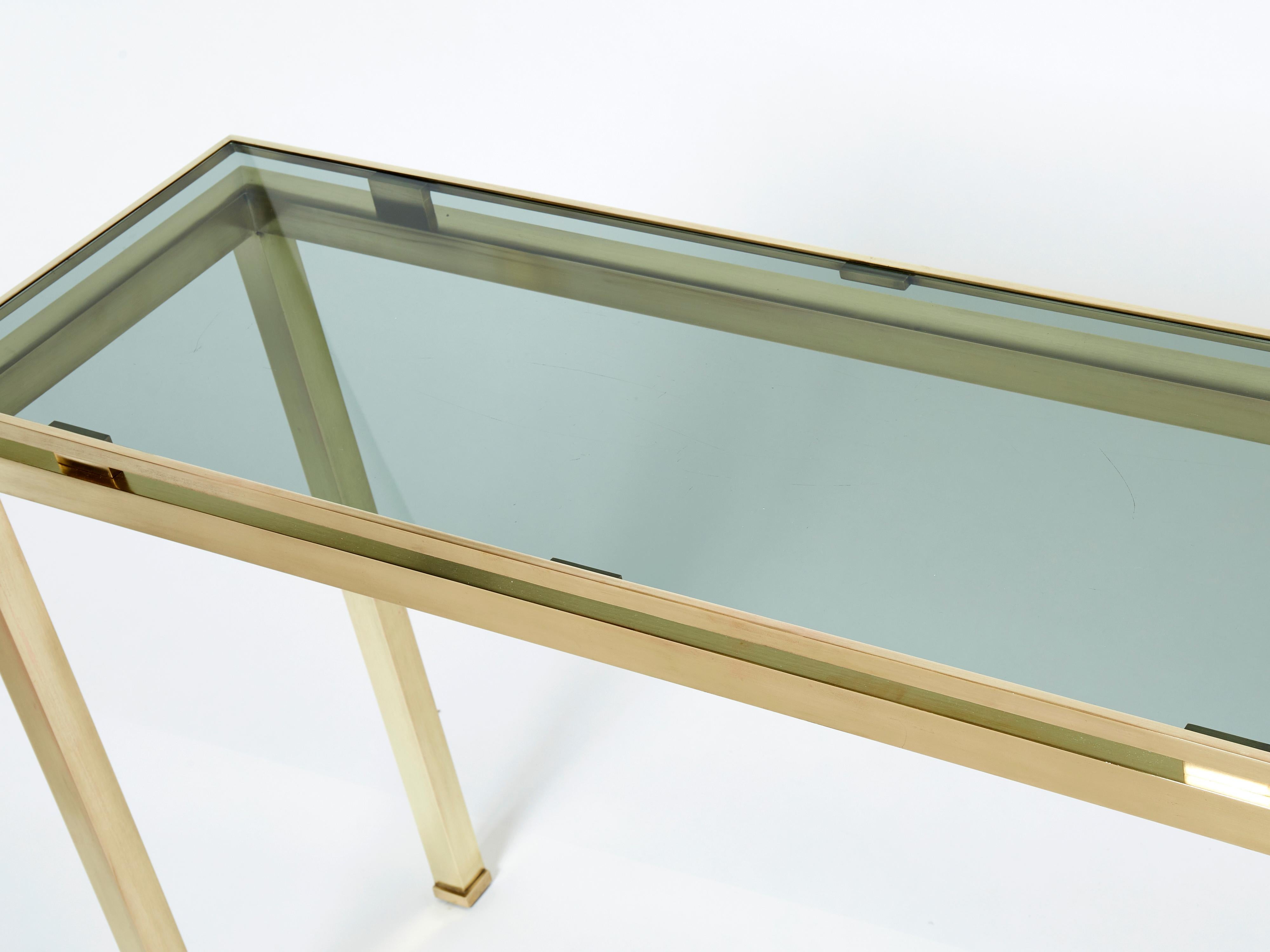 Guy Lefevre Brass Console Table for Maison Jansen 1970s 2