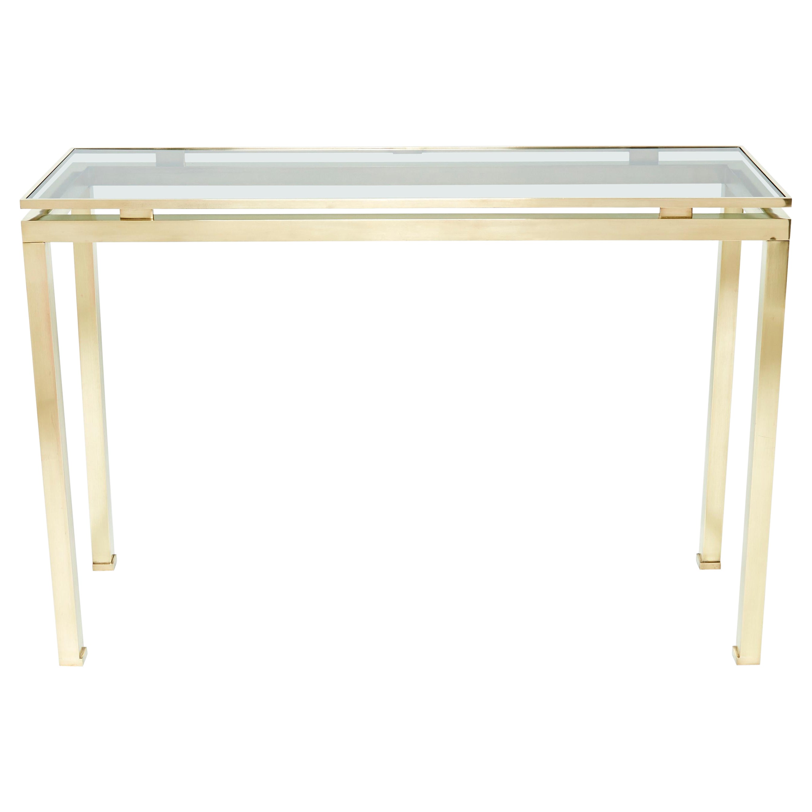 Guy Lefevre Brass Console Table for Maison Jansen 1970s