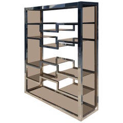 Guy Lefevre for Maison Jansen Chrome Étagère
