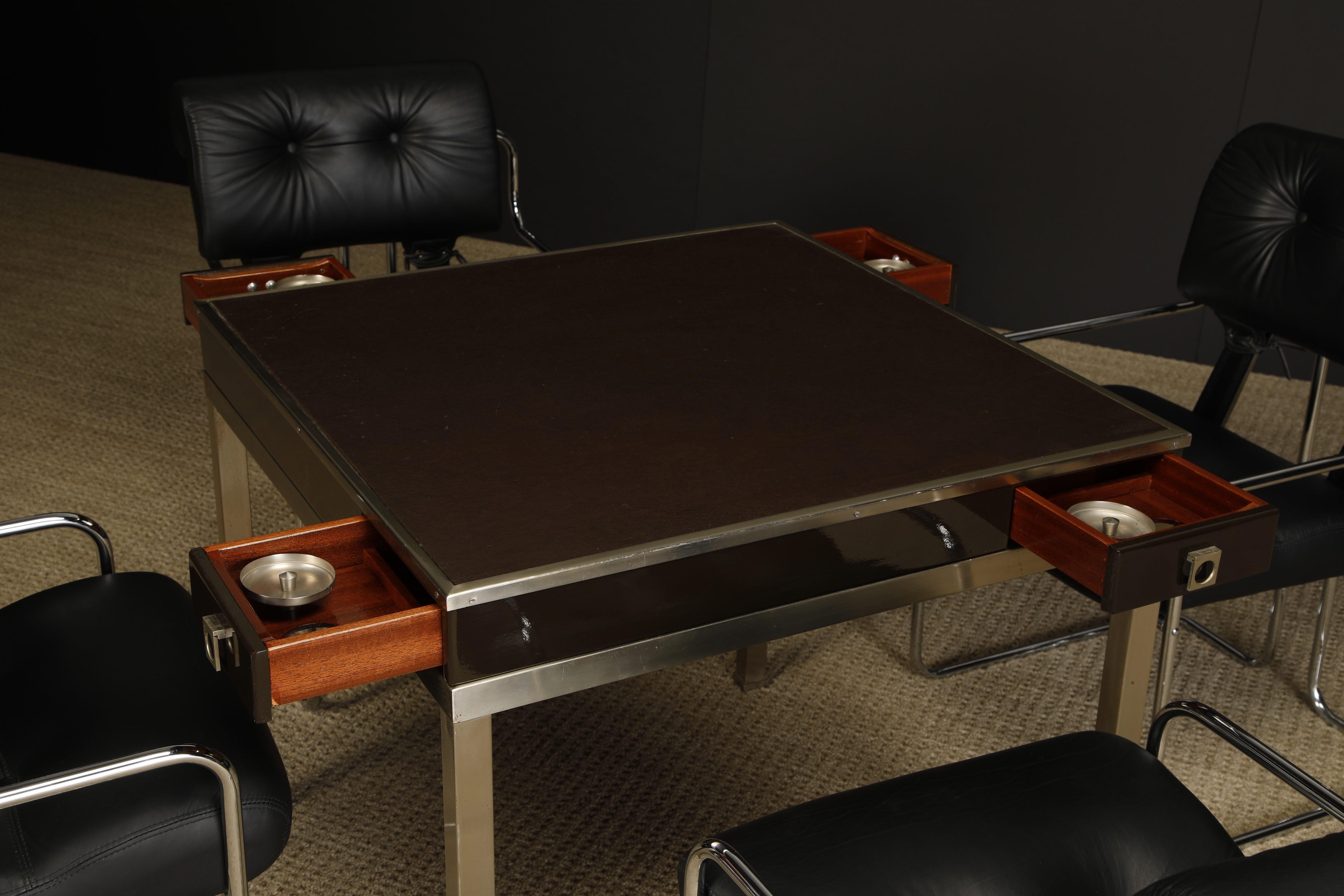 Guy Lefevre for Maison Jansen Game Table with Drawers, 1970s, France For Sale 6