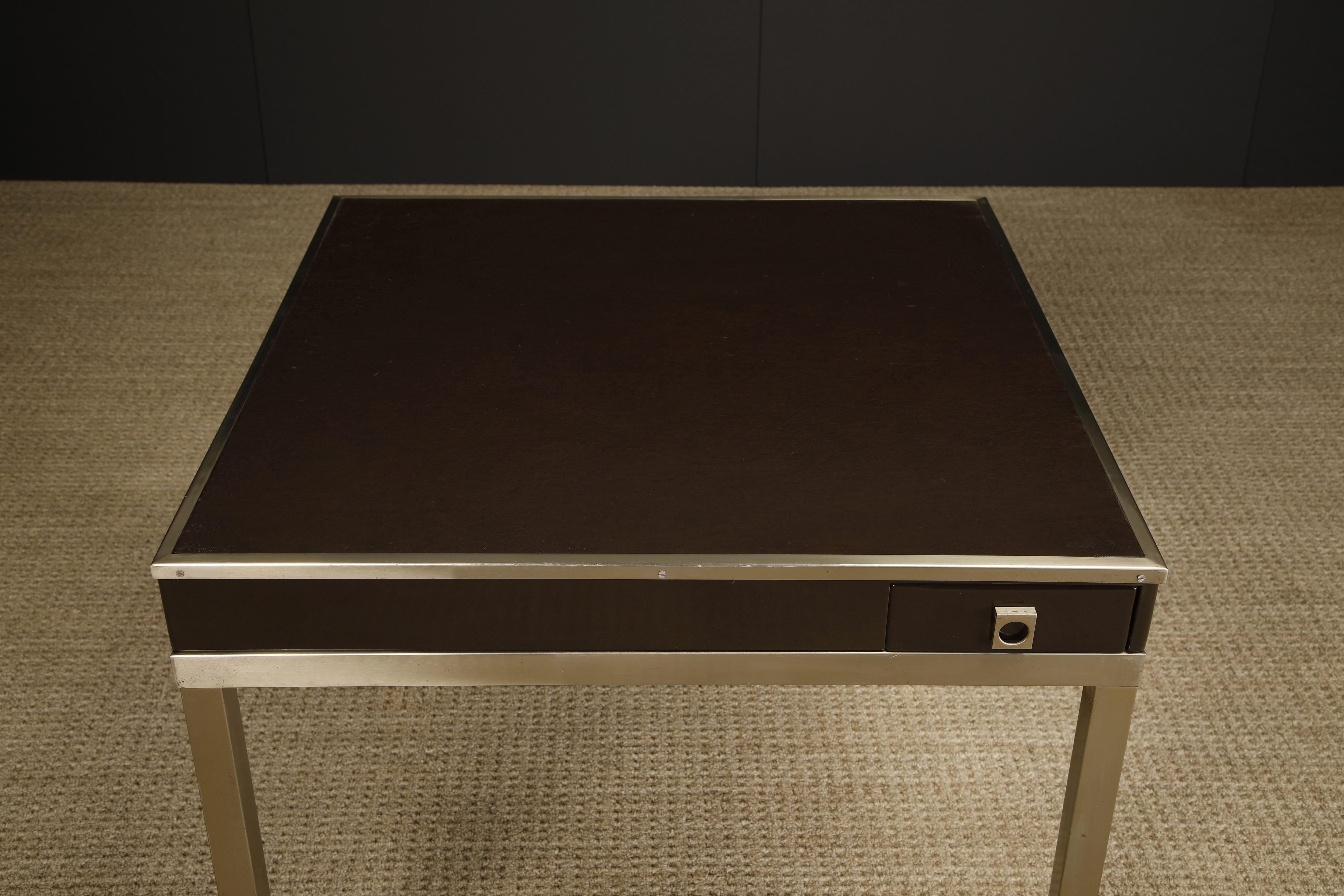 Modern Guy Lefevre for Maison Jansen Game Table with Drawers, 1970s, France For Sale