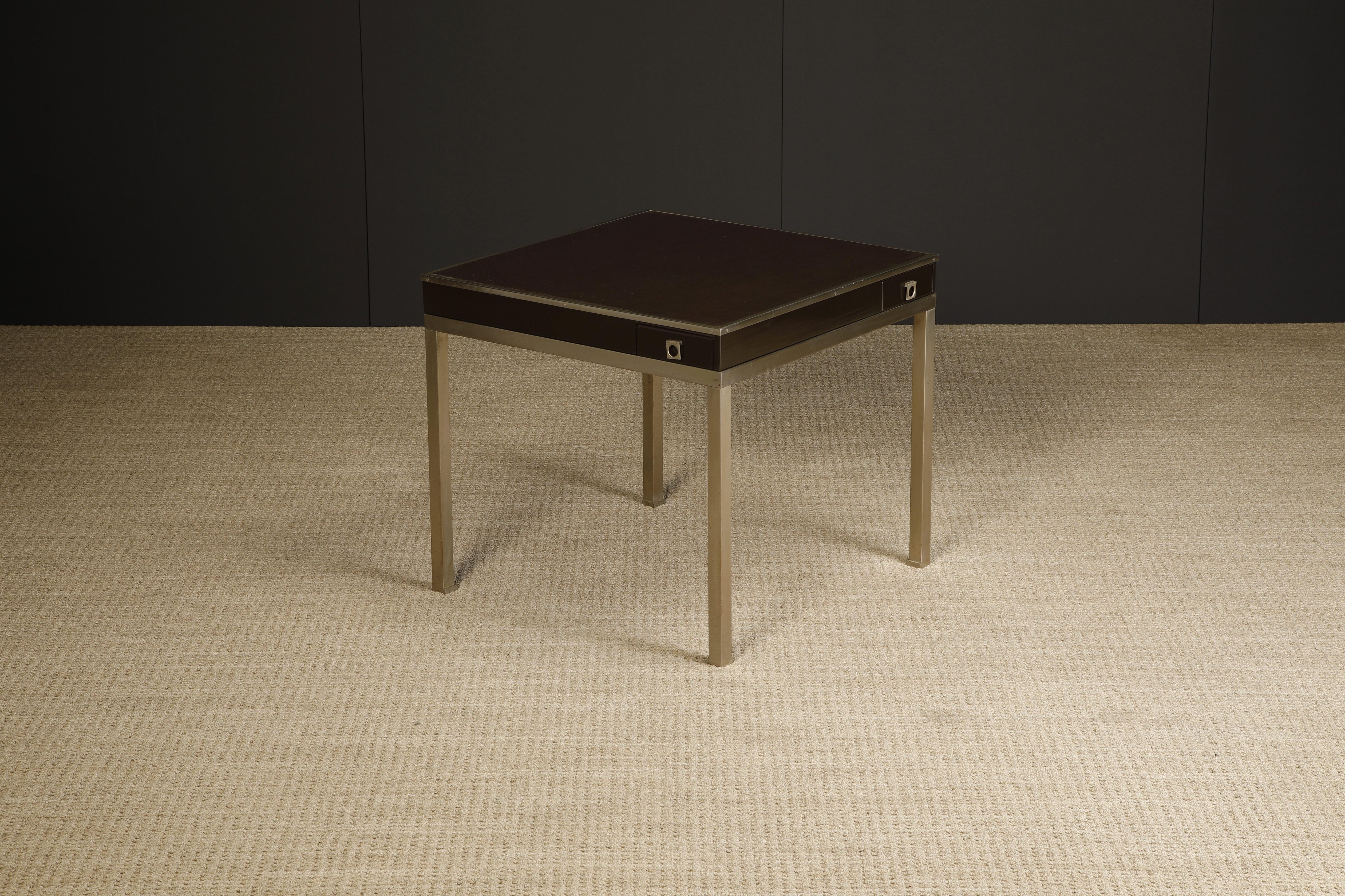 Late 20th Century Guy Lefevre for Maison Jansen Game Table with Drawers, 1970s, France For Sale