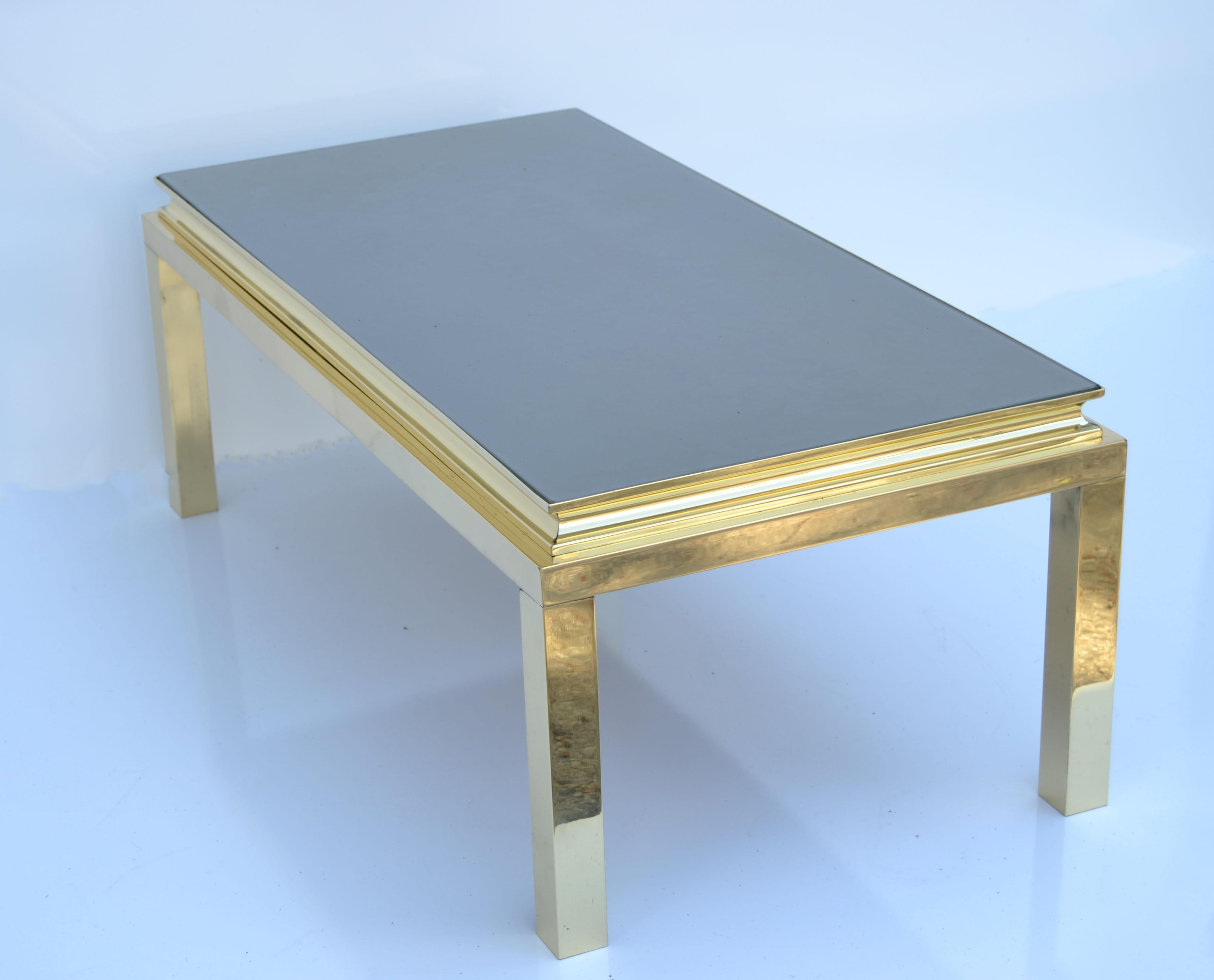 Guy Lefevre for Maison Jansen Mid-Century Modern French 1960 Brass Coffee Table In Good Condition In Miami, FL