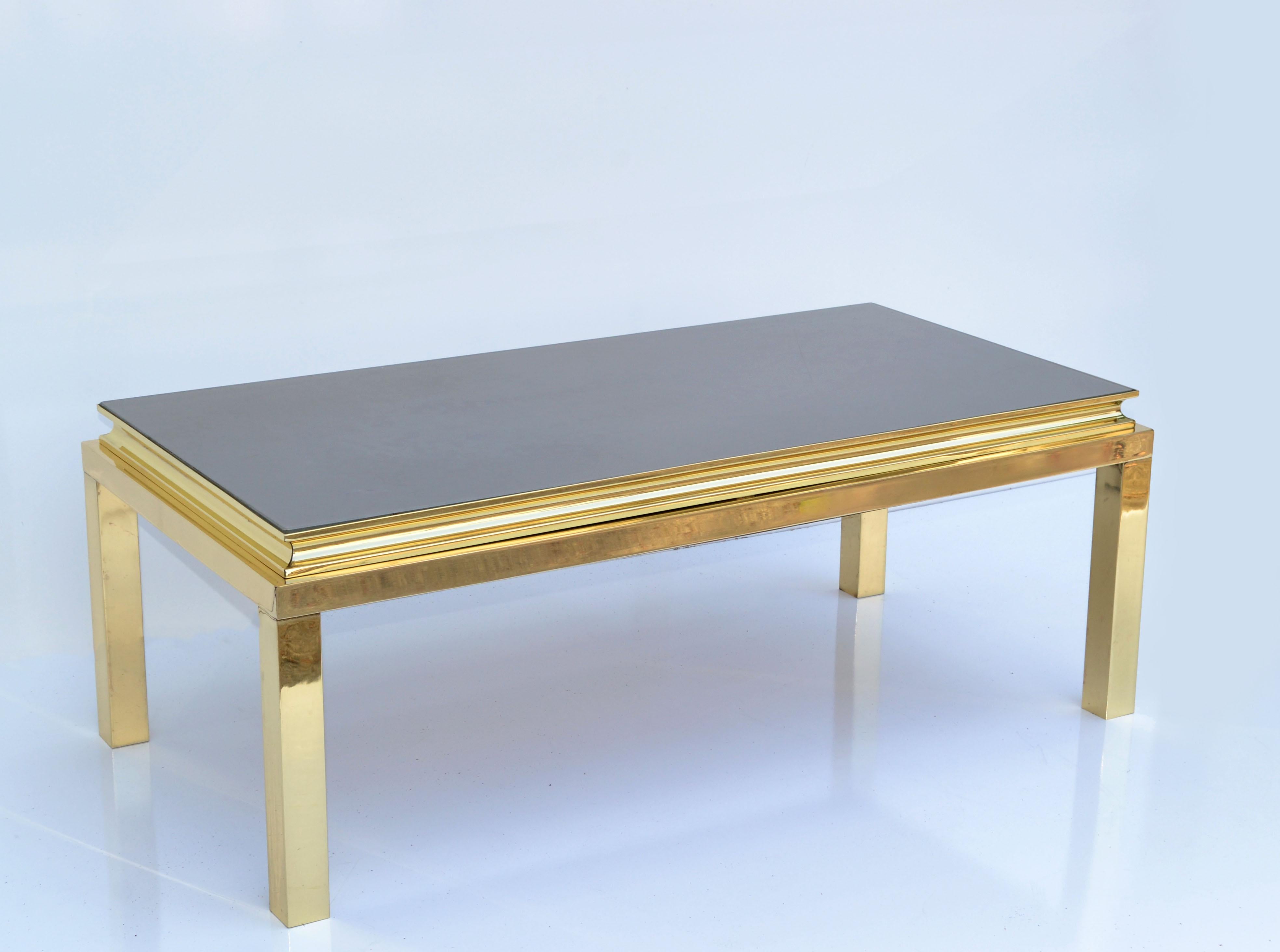 Guy Lefevre for Maison Jansen Mid-Century Modern French 1960 Brass Coffee Table 1