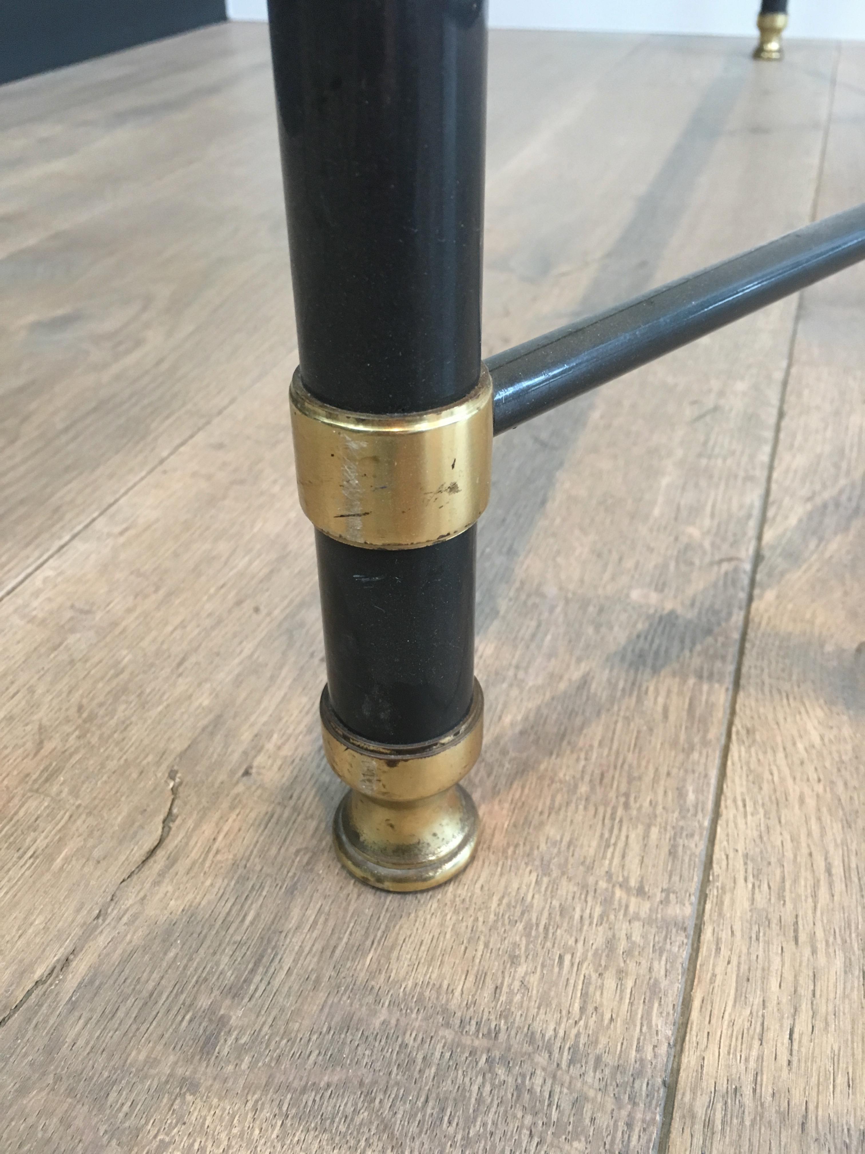 Guy Lefevre for Maison Jansen, Neoclassical Style Gun Metal and Brass Coffee 9