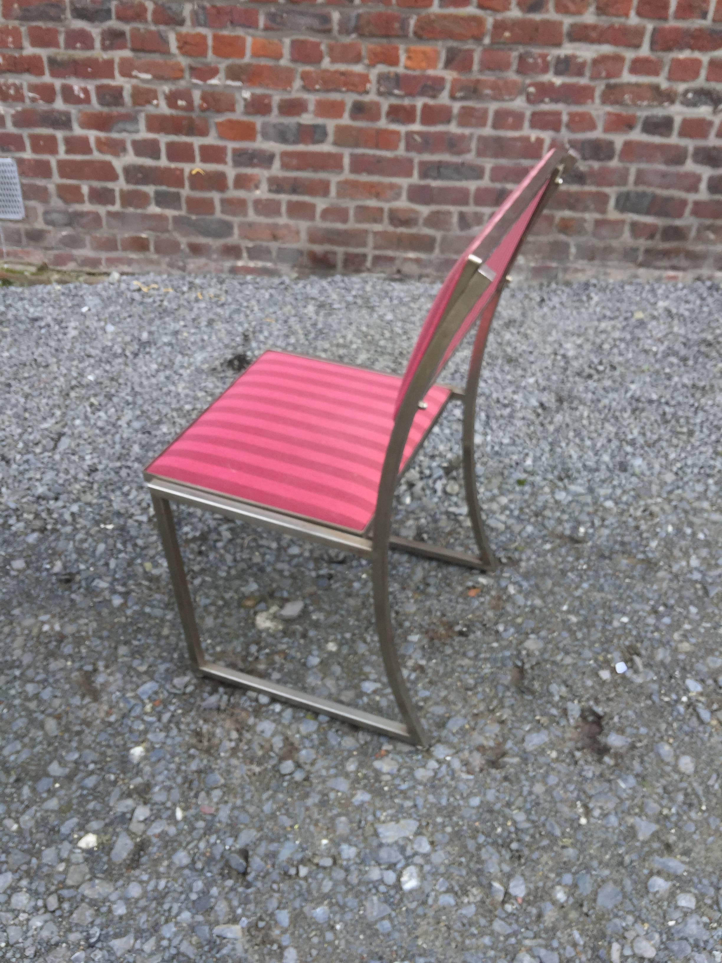 Fin du 20e siècle Guy Lefevre pour Maison Jansen  Six chaises en acier en vente