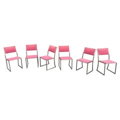 Guy Lefevre pour Maison Jansen  Six chaises en acier