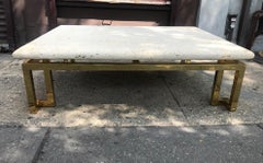 Guy Lefevre for Maison Jansen Stone and Brass Coffee Table