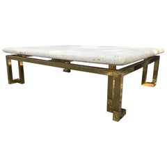 Guy Lefevre for Maison Jansen Stone and Brass Coffee Table