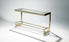 Guy Lefevre Large Brass Console Table for Maison Jansen, 1970s