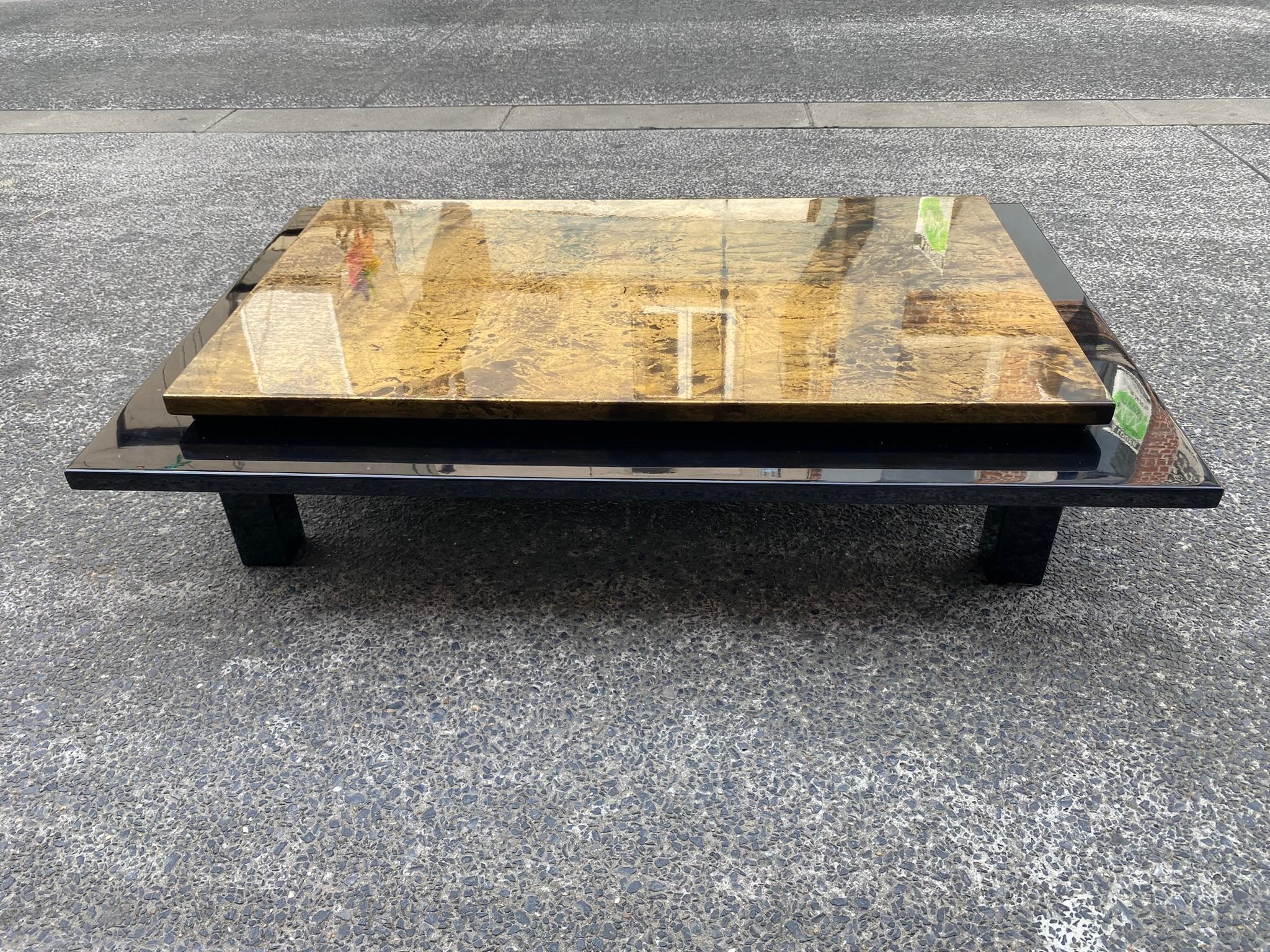 Guy Lefevre, Large Coffee Table, Maison Jansen, circa 1970 For Sale 3