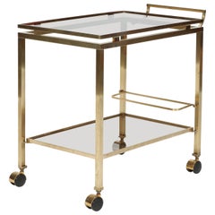 Guy Lefèvre Maison Jansen Brass Bar Cart, 1960s