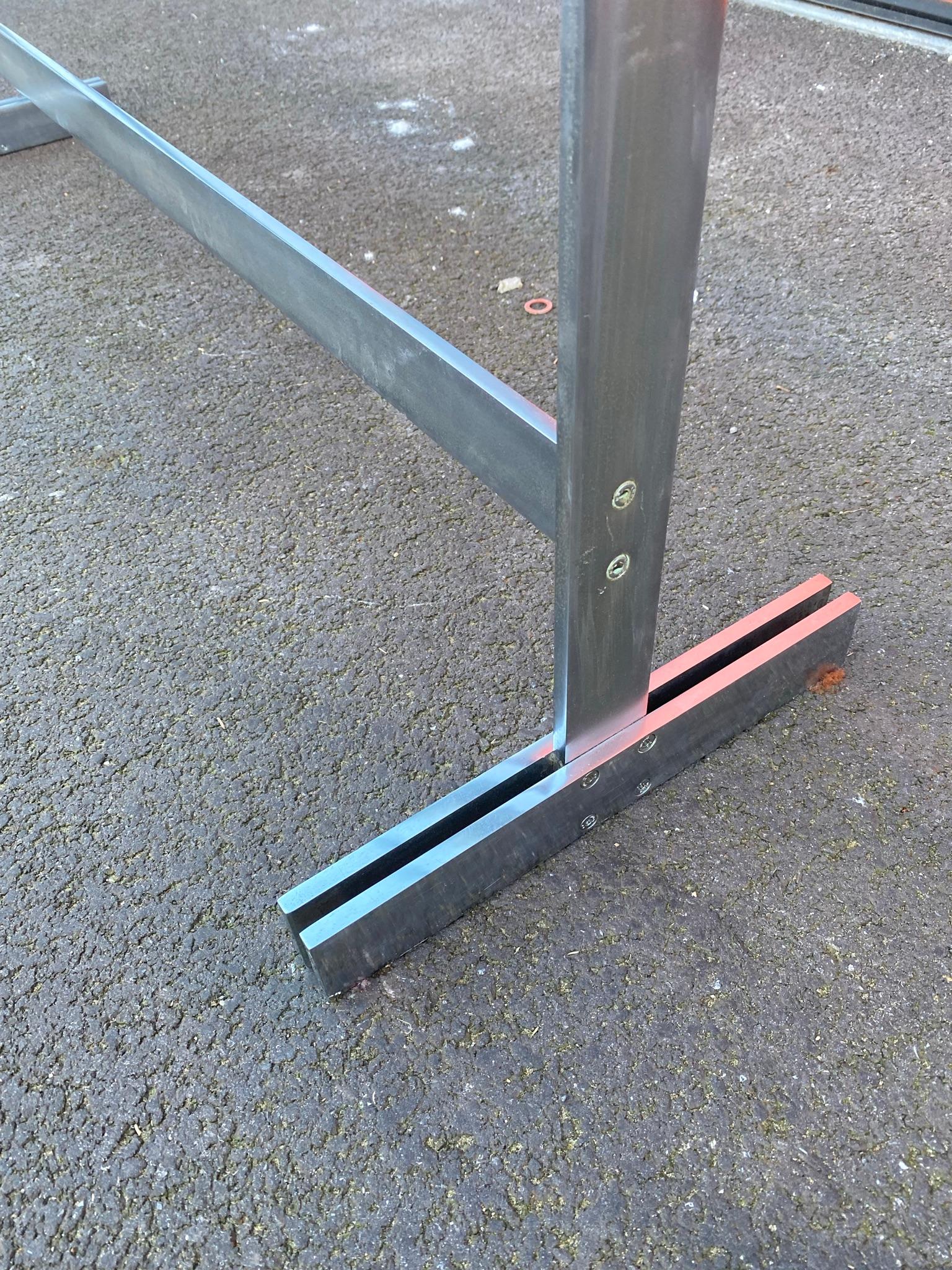 Guy Lefevre, Rare Console Table in Steel and Glass, circa 1970 For Sale 1