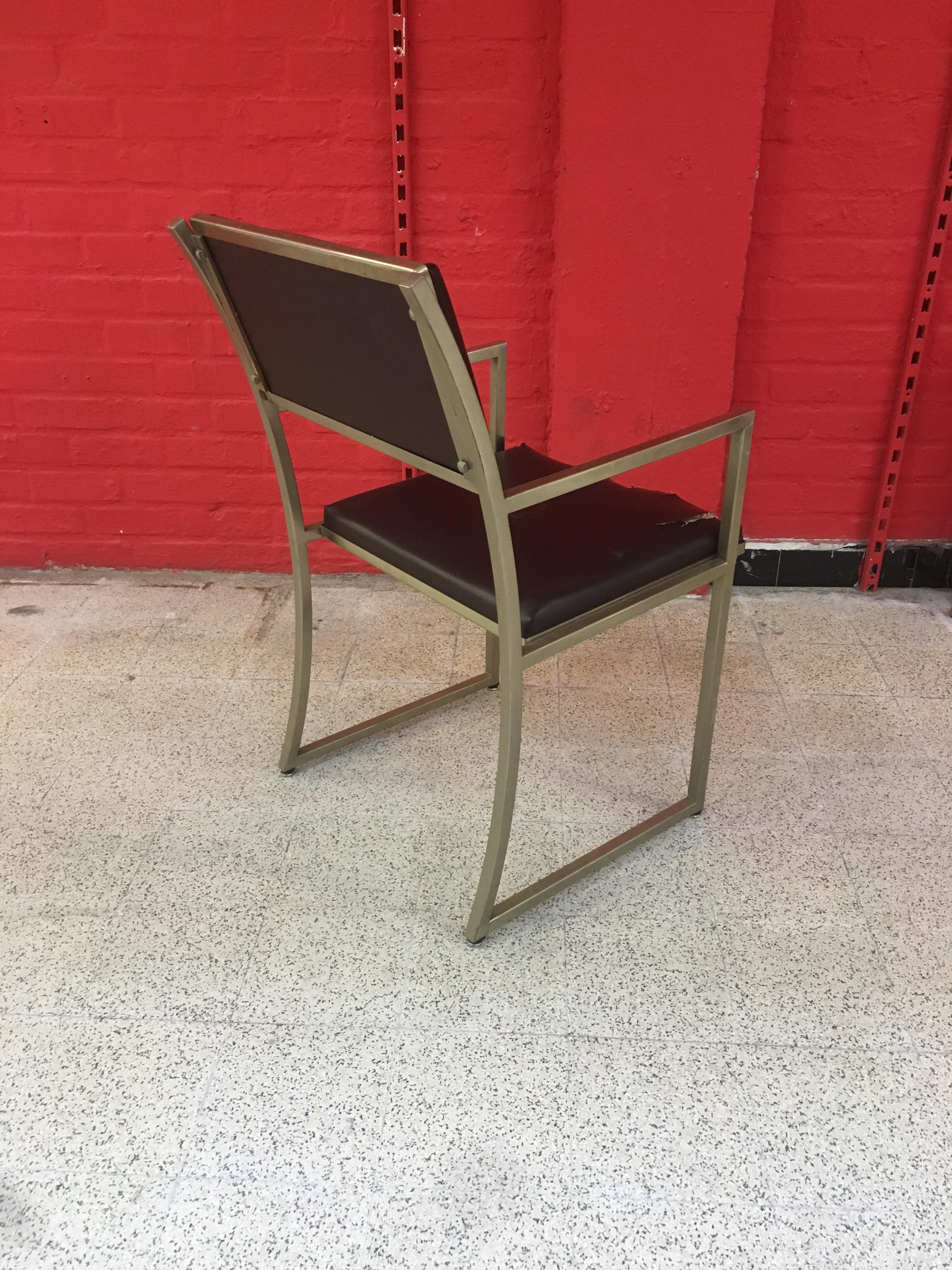 Guy Lefevre Rare Office Chair, circa 1970 In Fair Condition For Sale In Saint-Ouen, FR