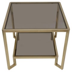 Quadratischer Couchtisch aus Messing von Guy Lefevre für Maison Jansen, Frankreich 1970er Jahre