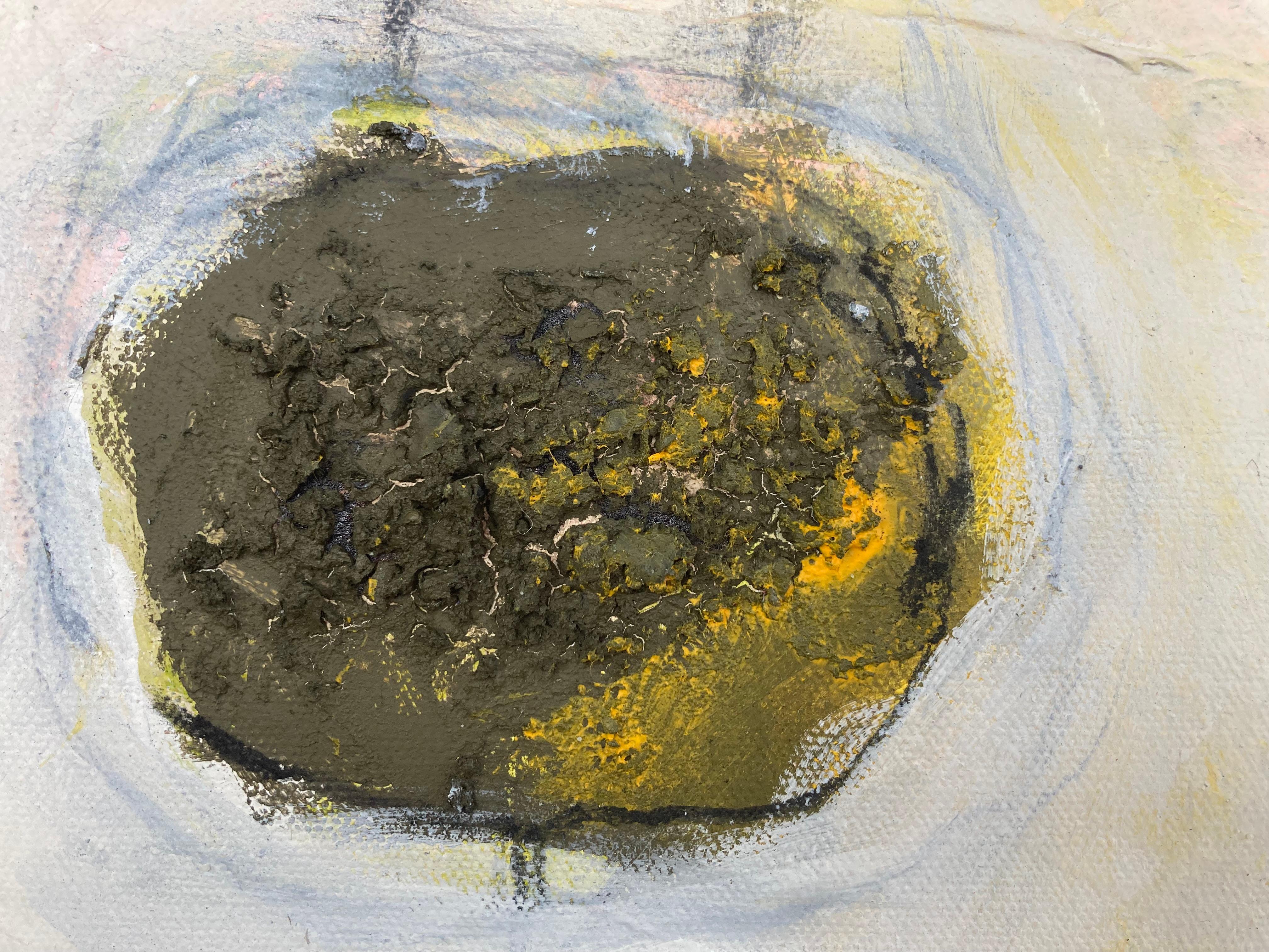 Agamennone (Pittura contemporanea, con cornice) - Abstract Painting Grigio di Guy Lyman