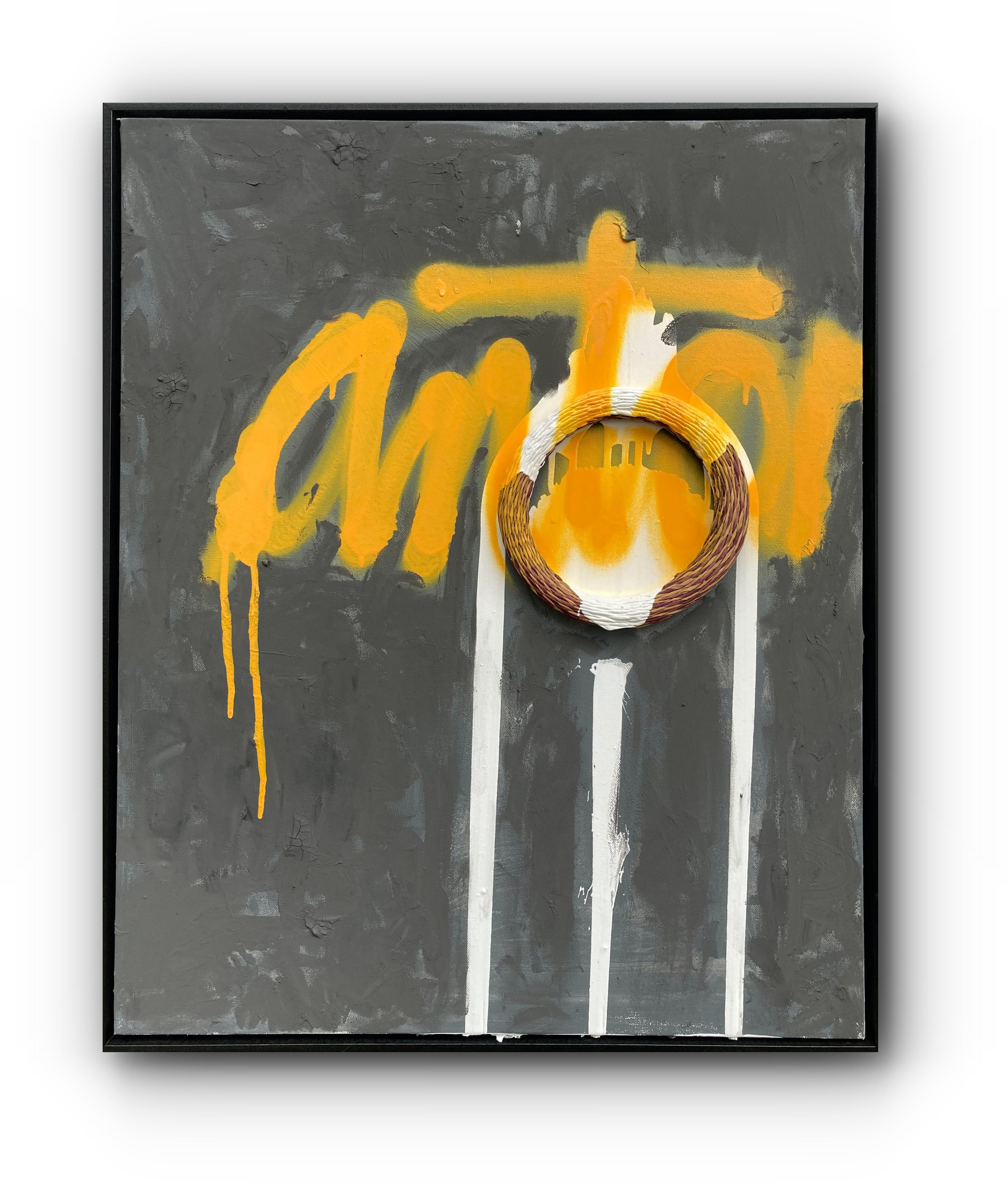 Guy Lyman Abstract Painting – Kranz für Antoni Tapies
